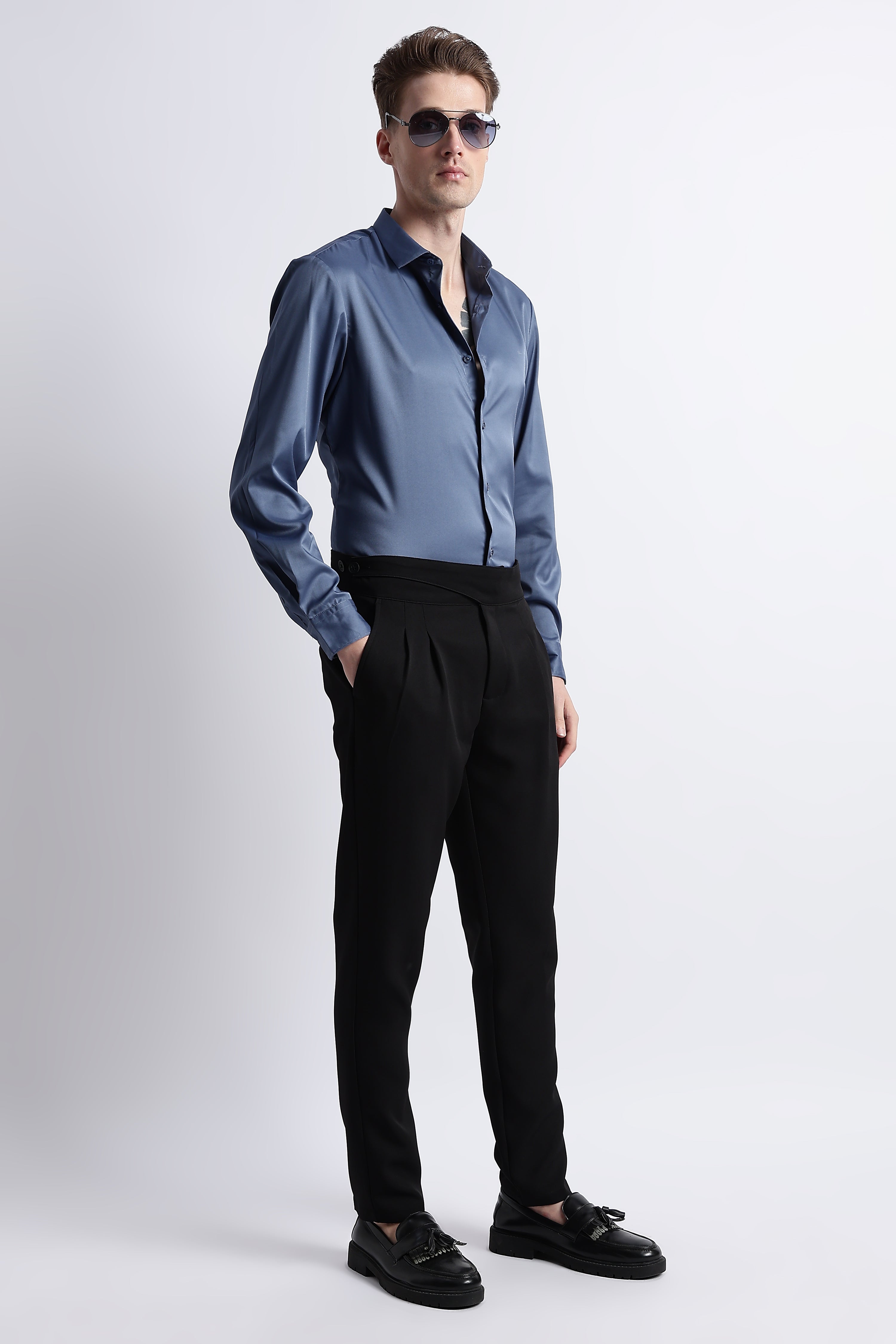 Men Smooth Satin Party Shirt