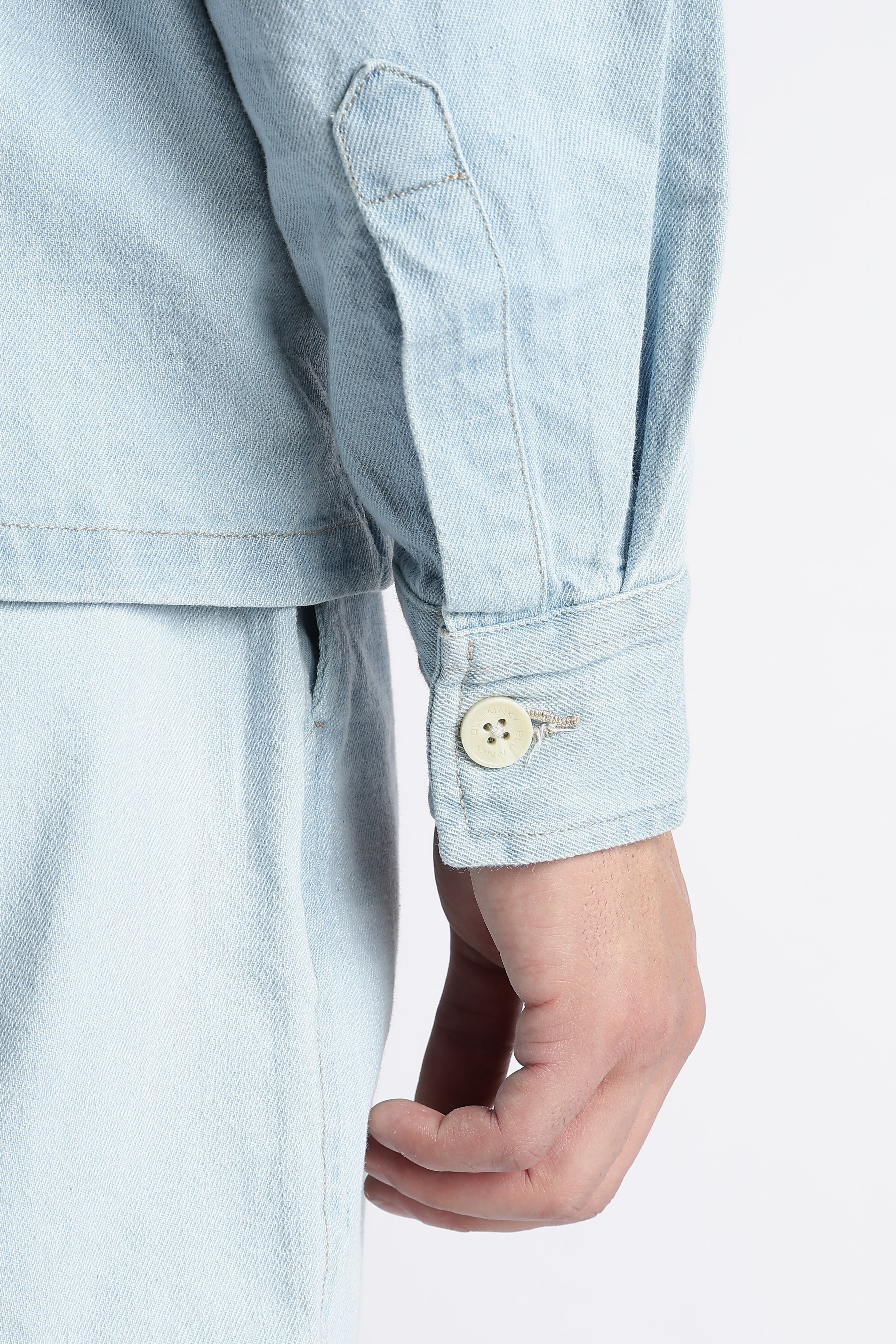 Men Ice Blue Denim Jacket