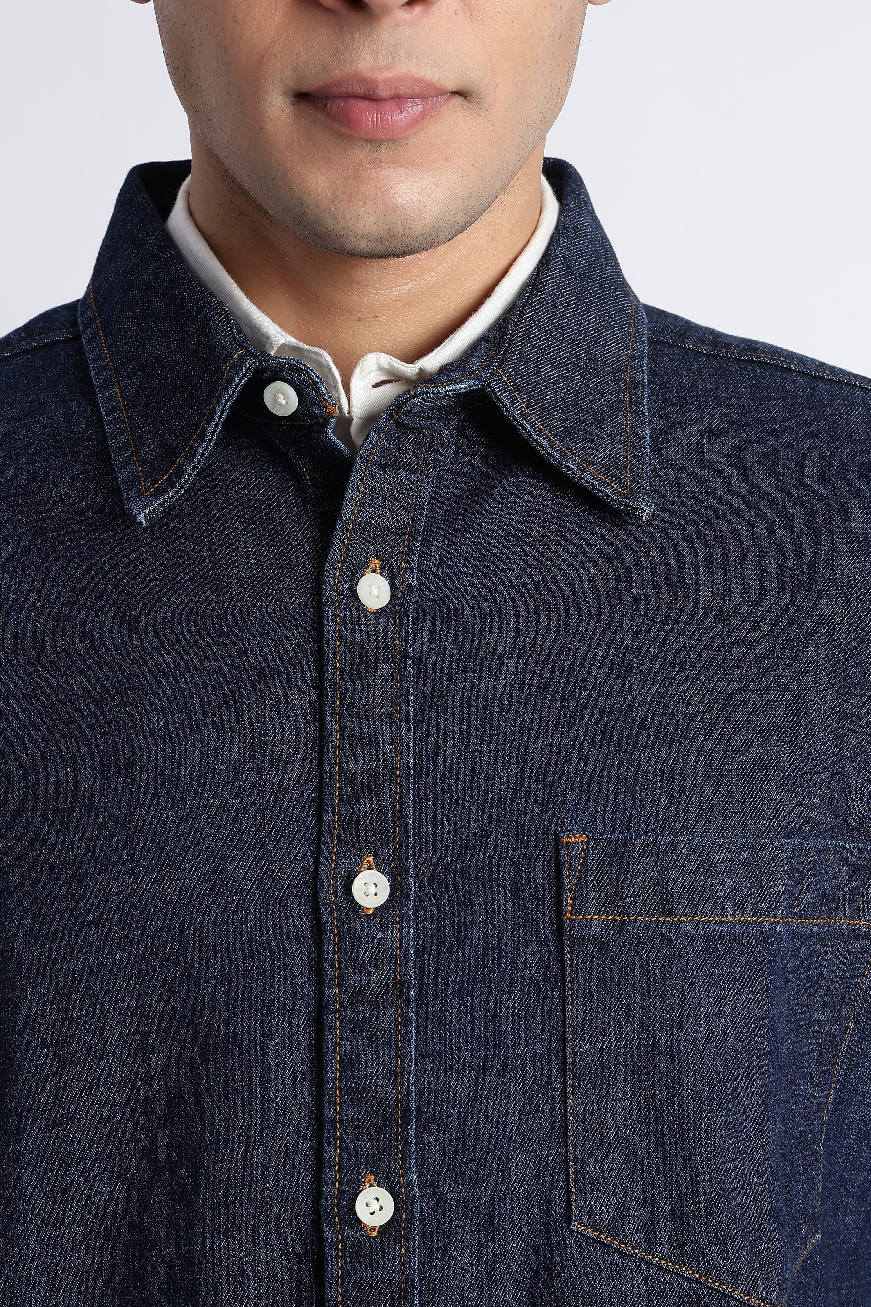 Men Indigo Denim Shirt