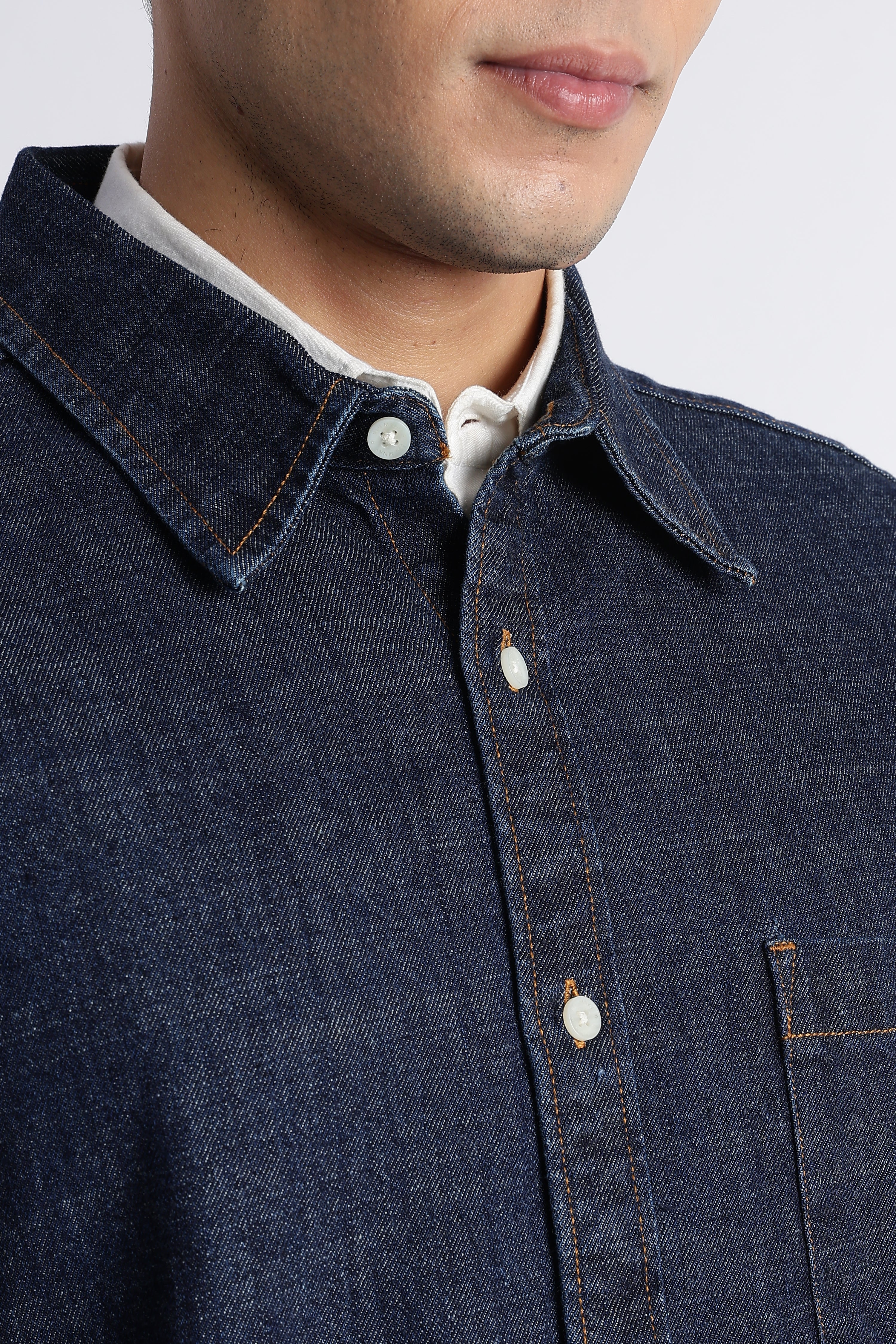 Men Indigo Denim Shirt
