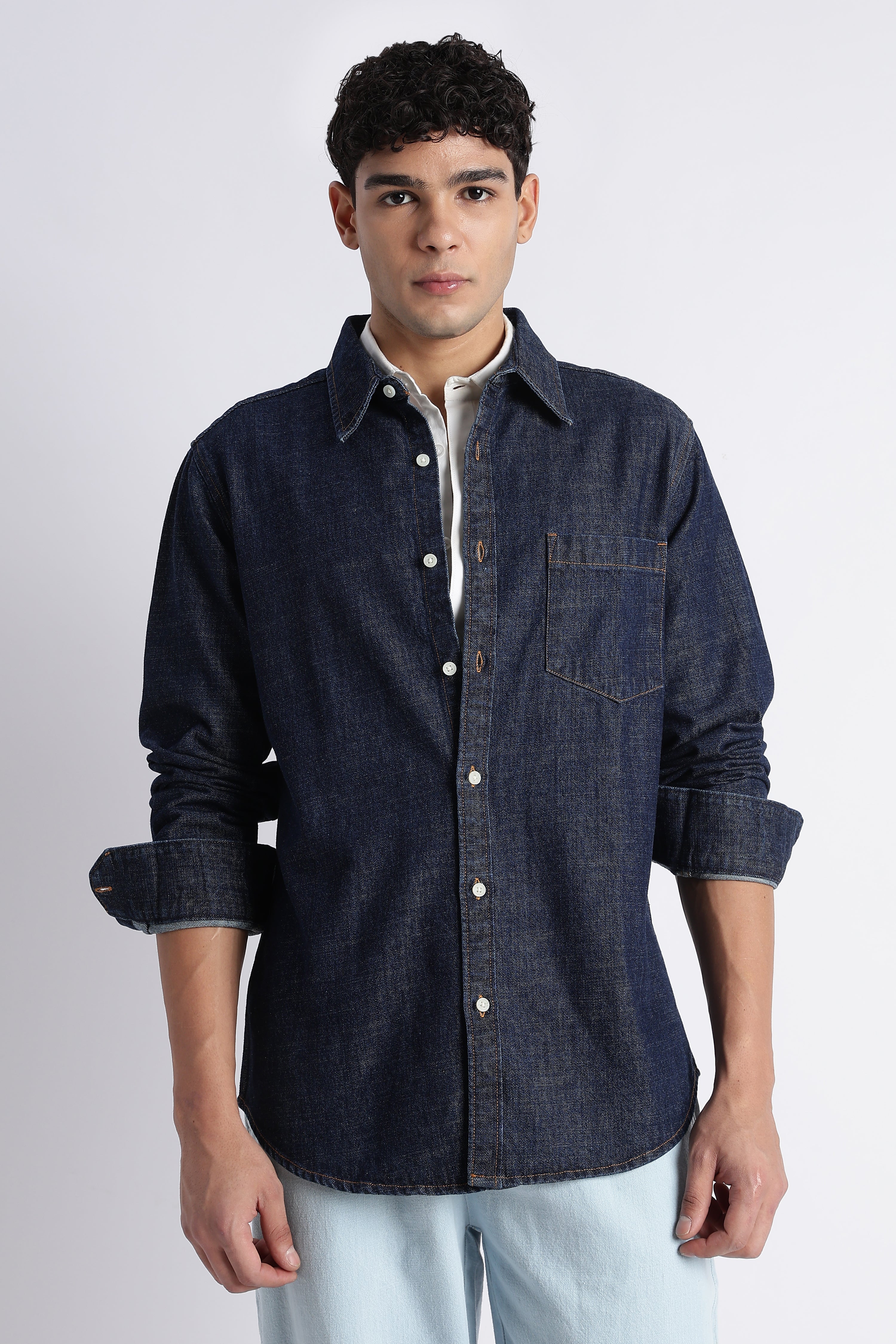 Men Indigo Denim Shirt