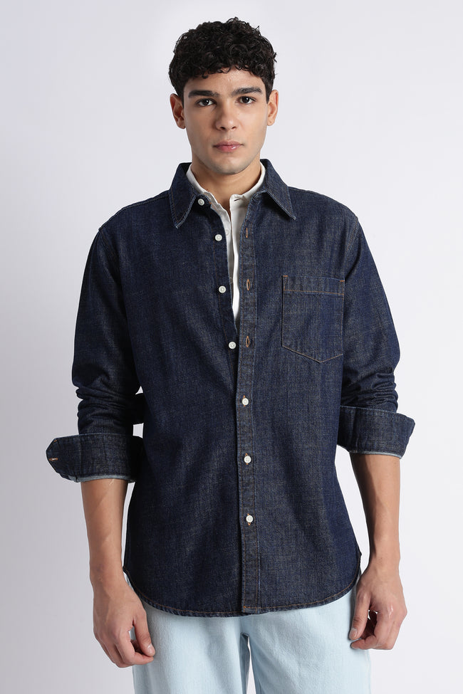 Men Indigo Denim Shirt