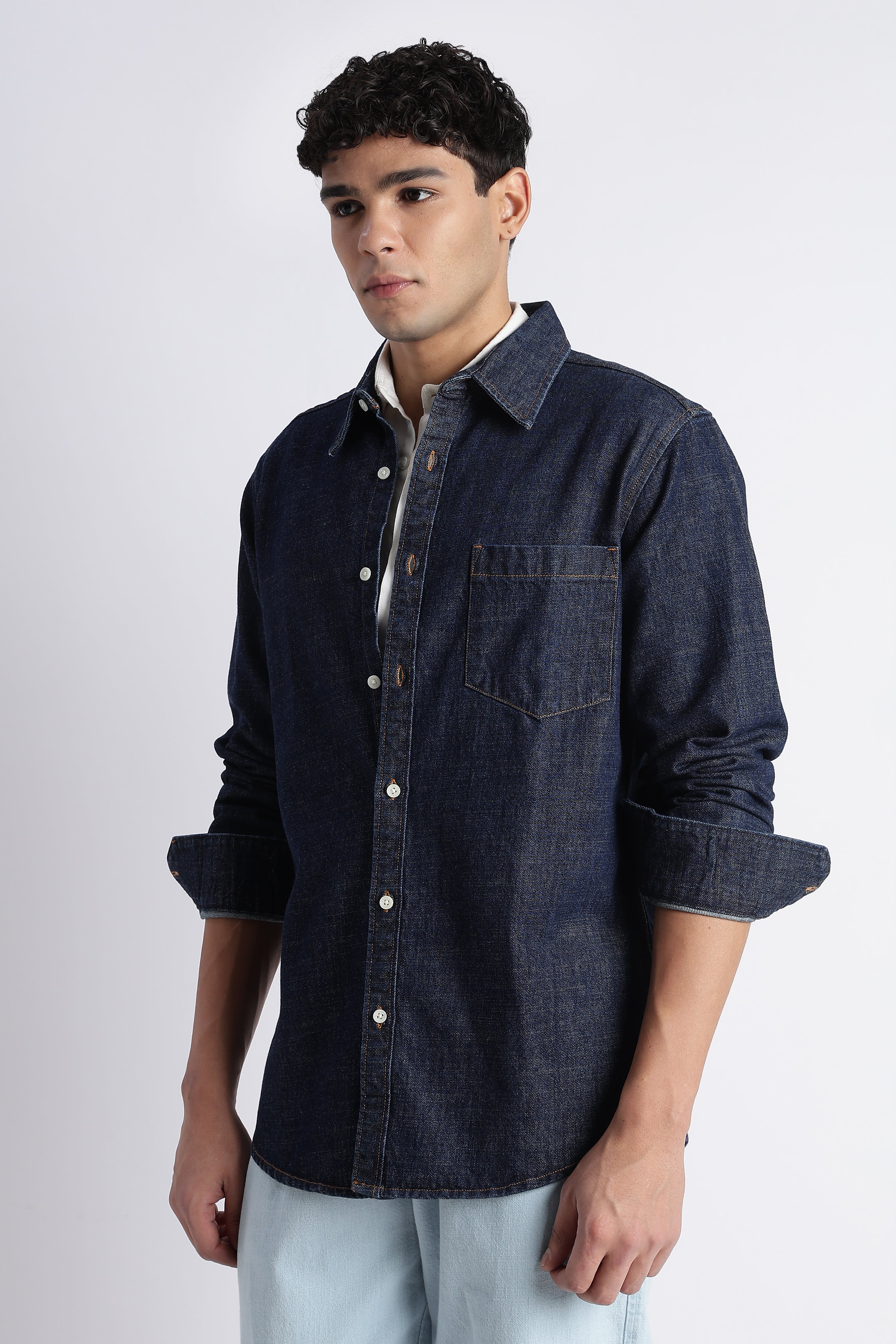 Men Indigo Denim Shirt
