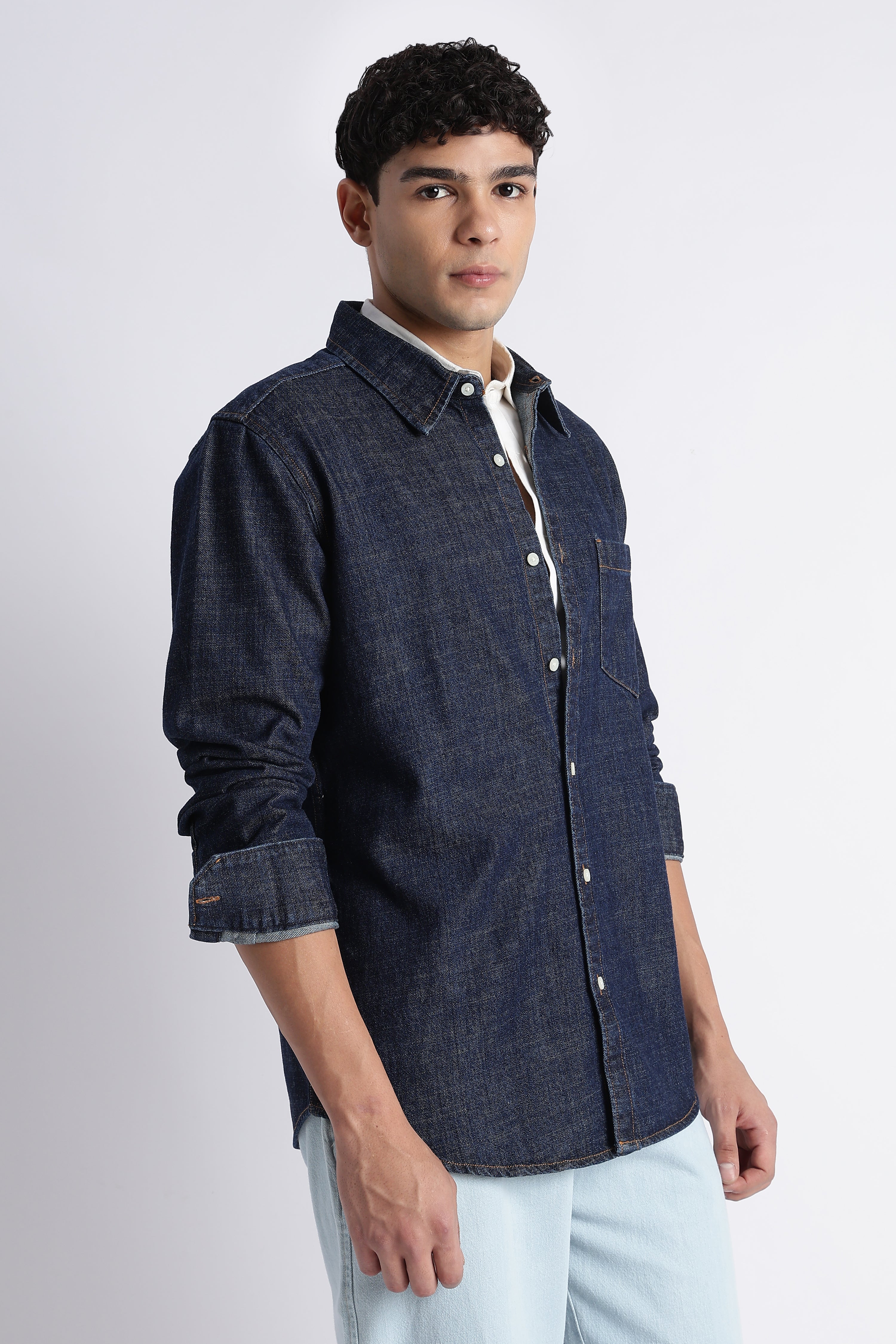 Men Indigo Denim Shirt