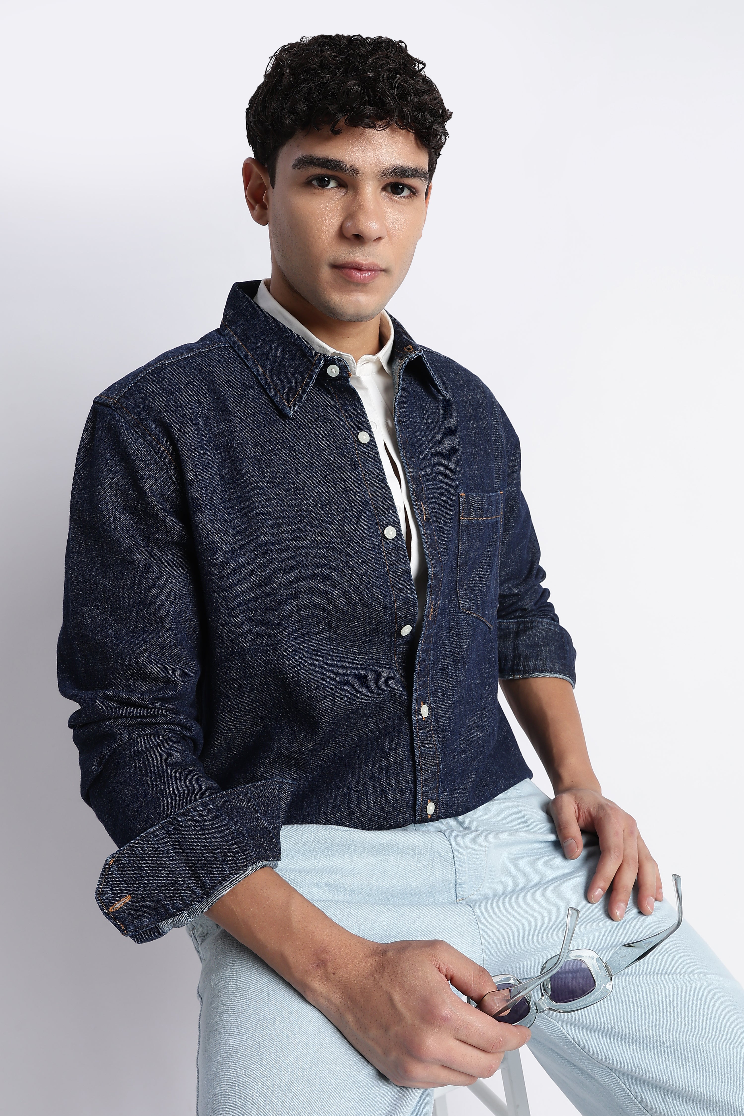 Men Indigo Denim Shirt