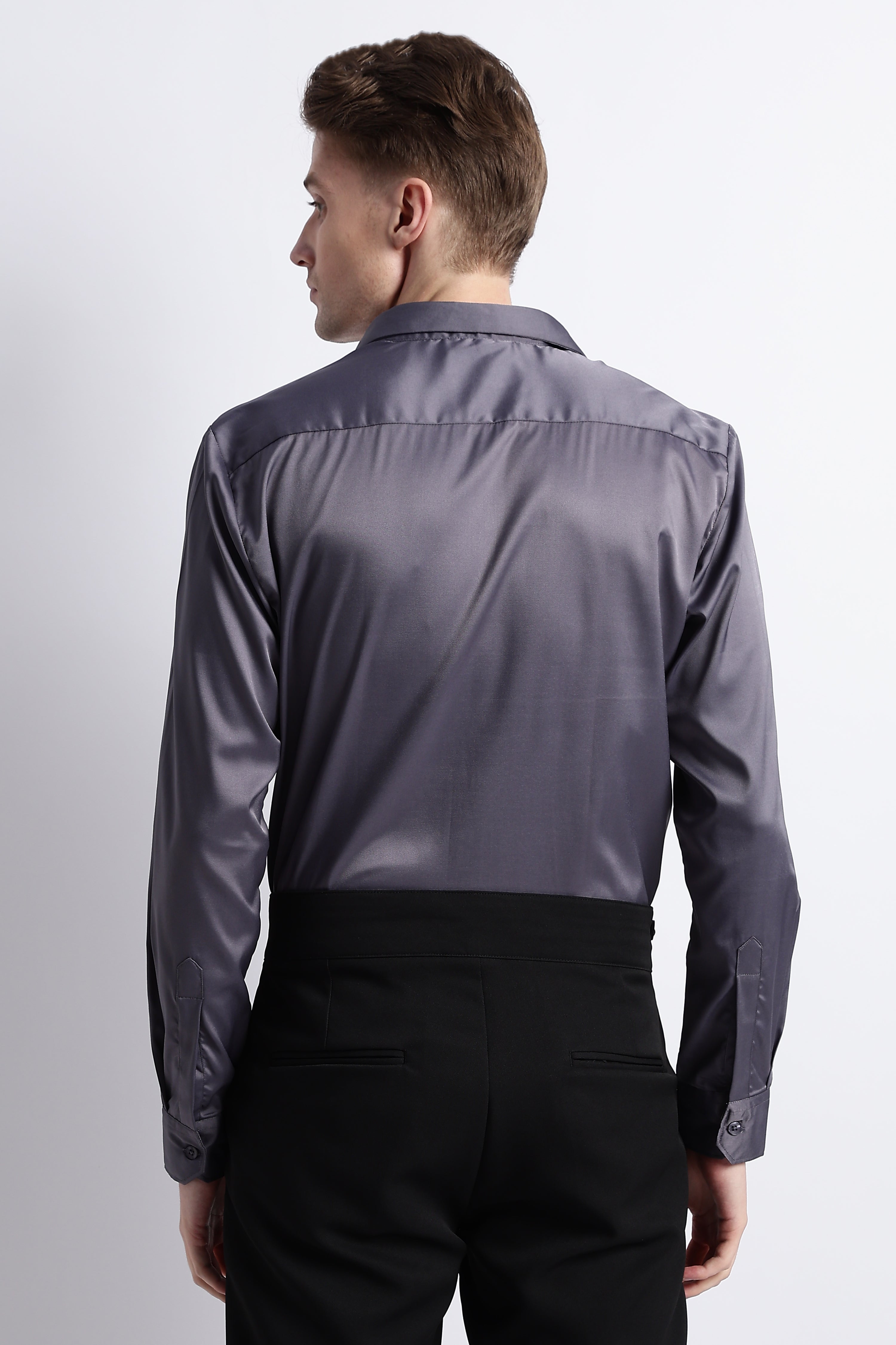 Men Smooth Satin Party Shirt