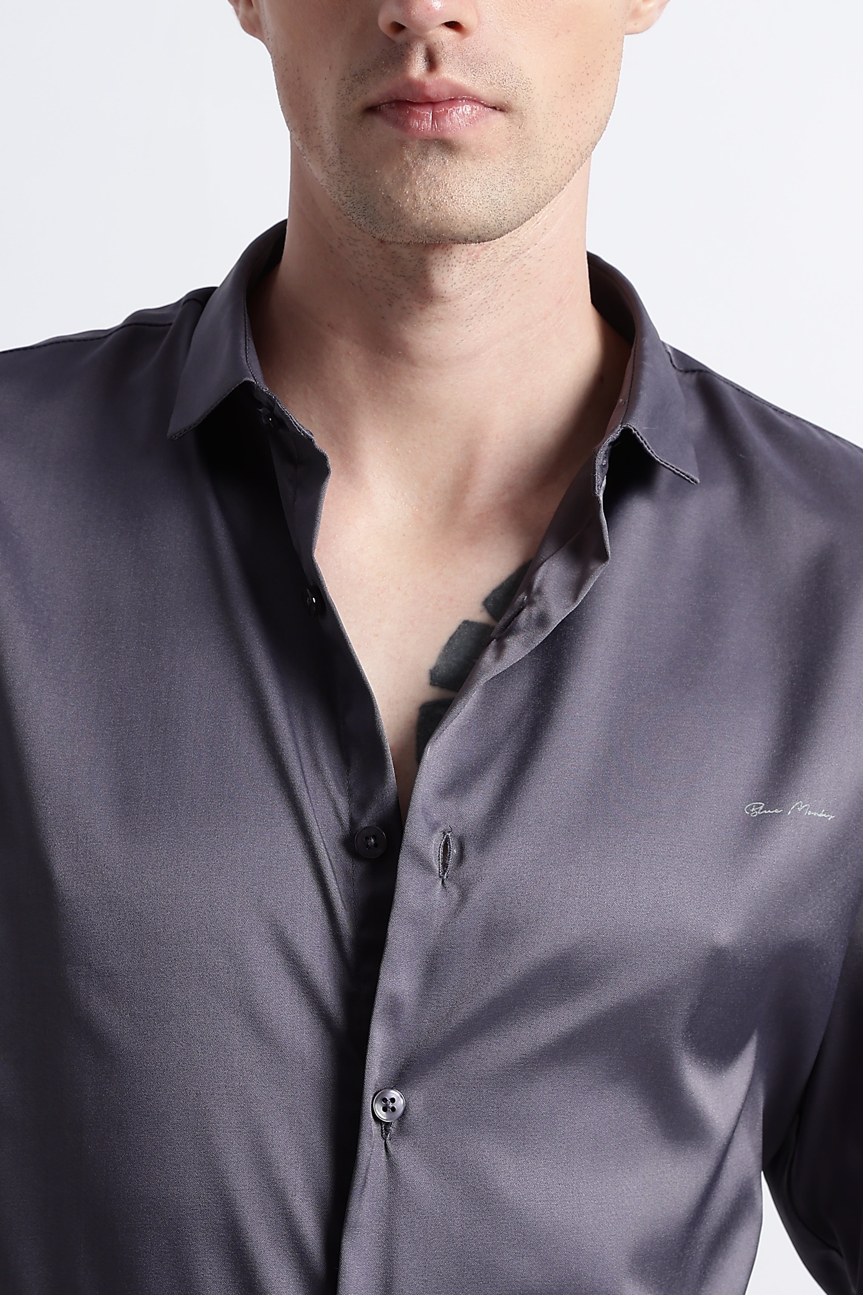 Men Smooth Satin Party Shirt