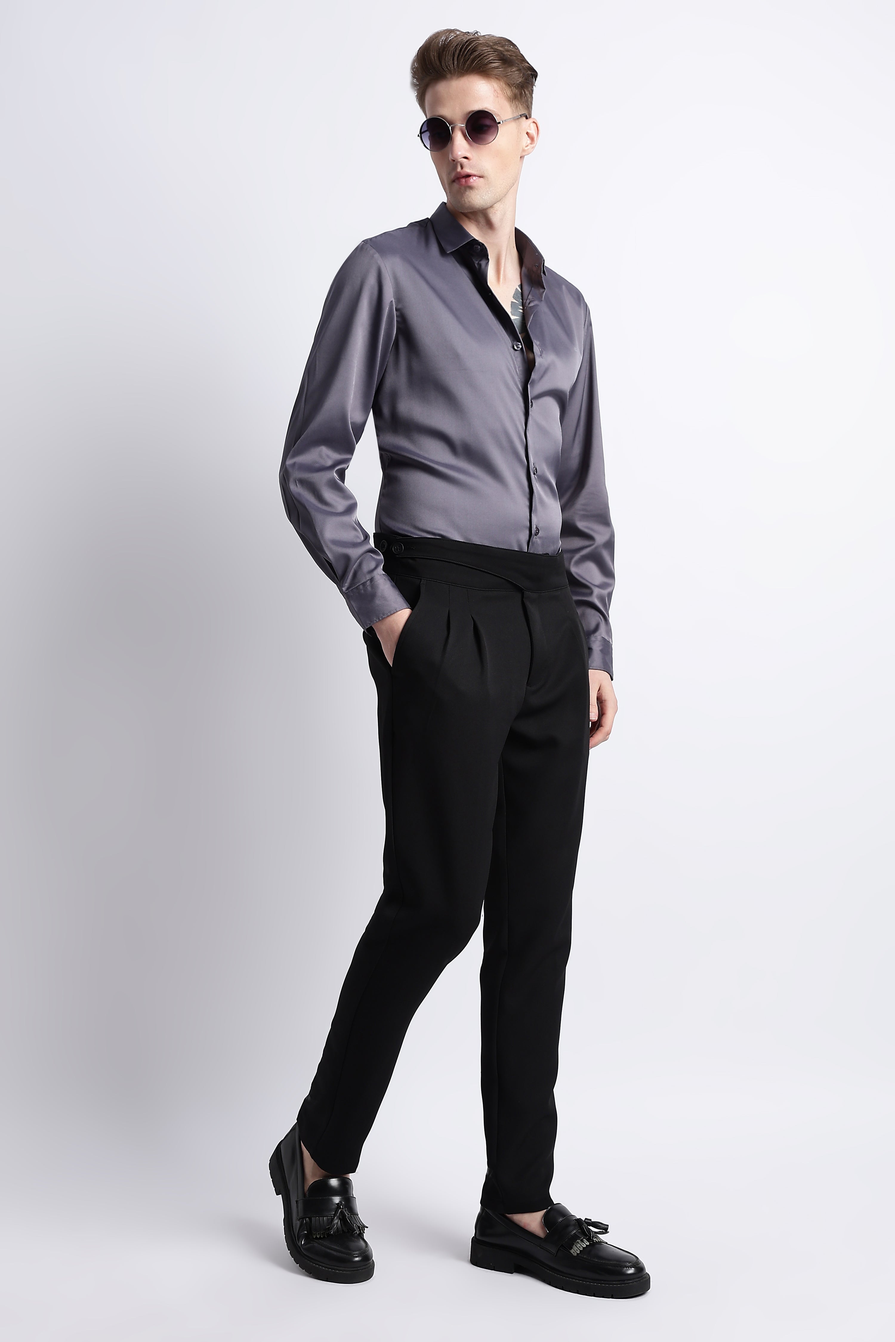 Men Smooth Satin Party Shirt