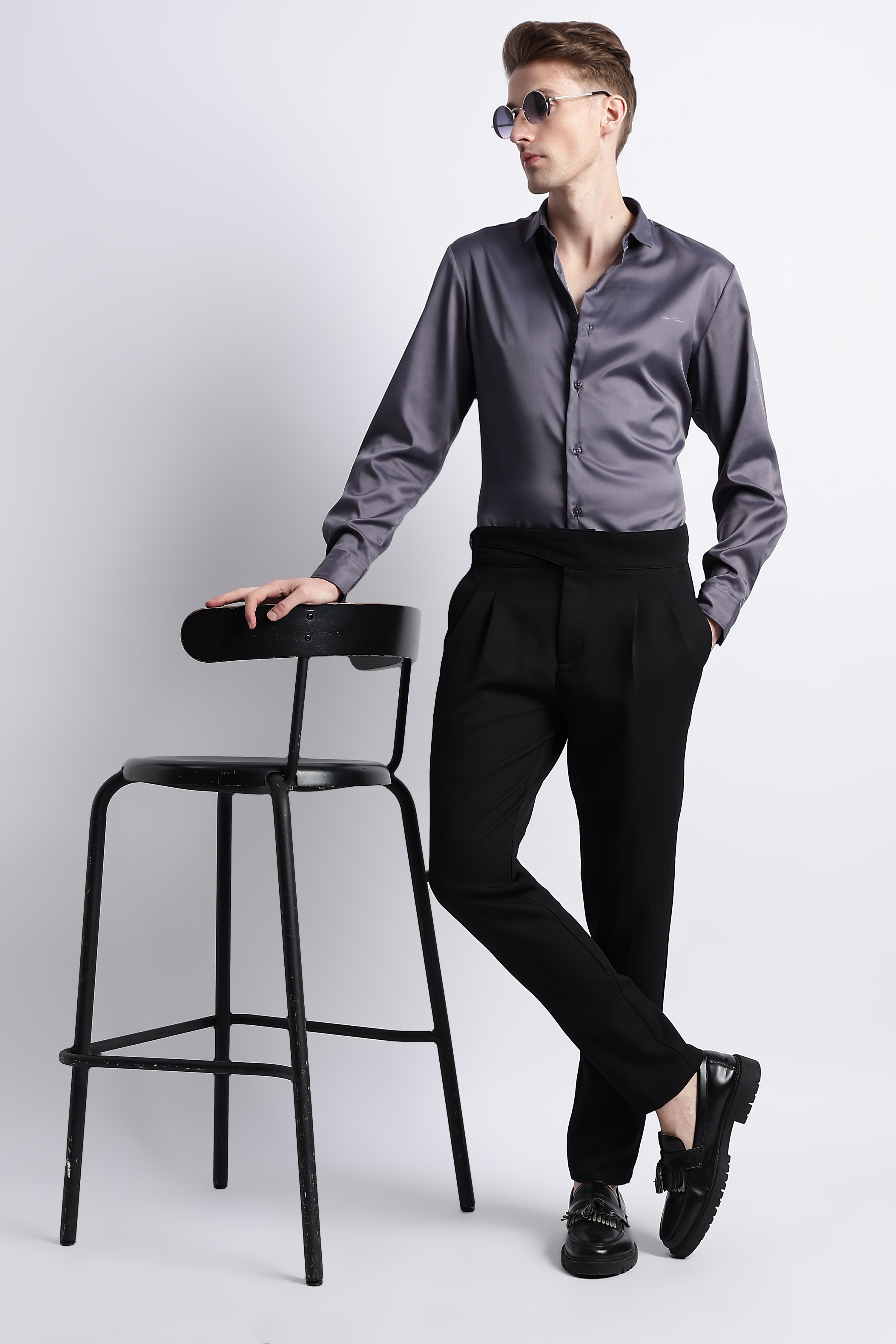 Men Smooth Satin Party Shirt