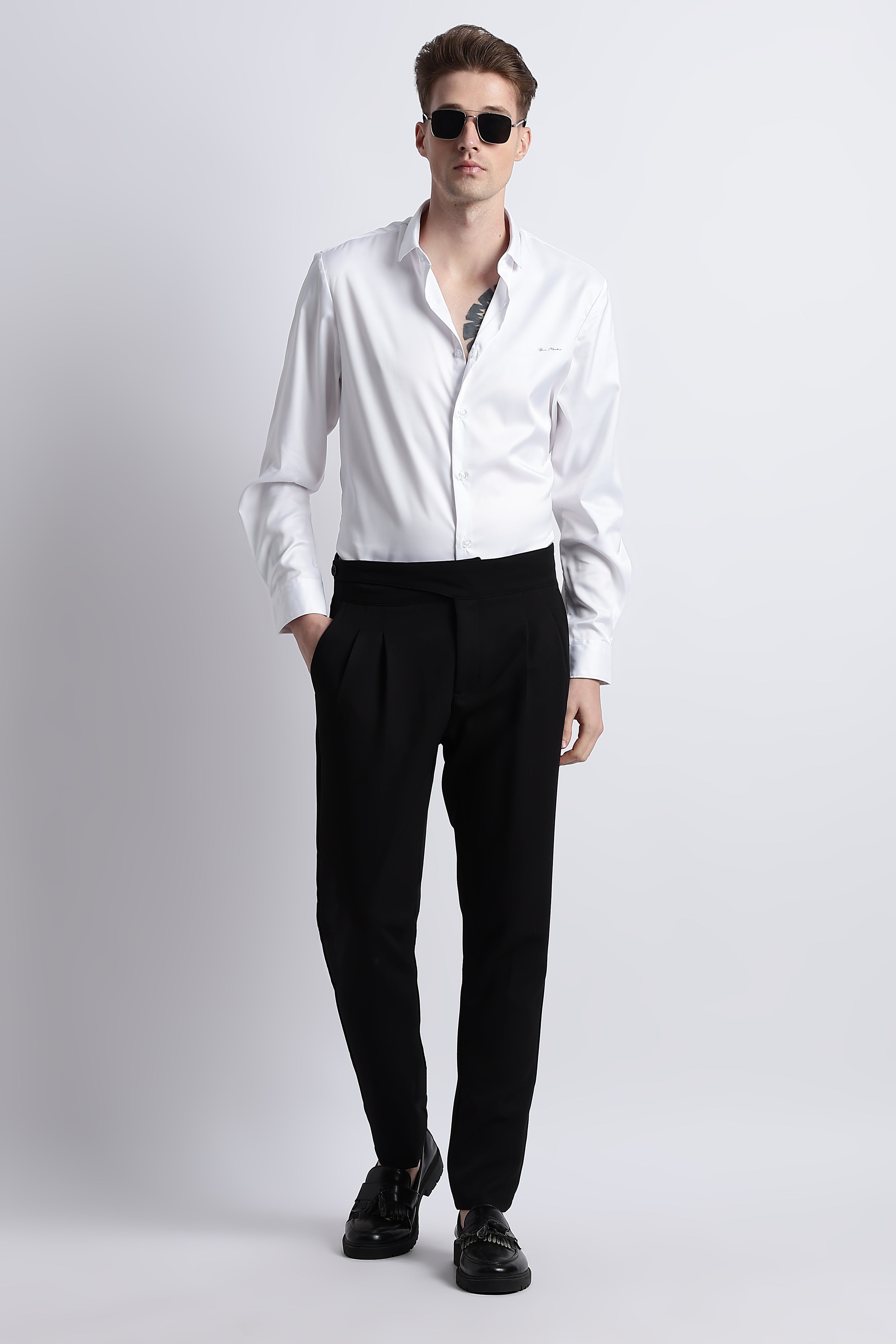 Men Smooth Satin Party Shirt