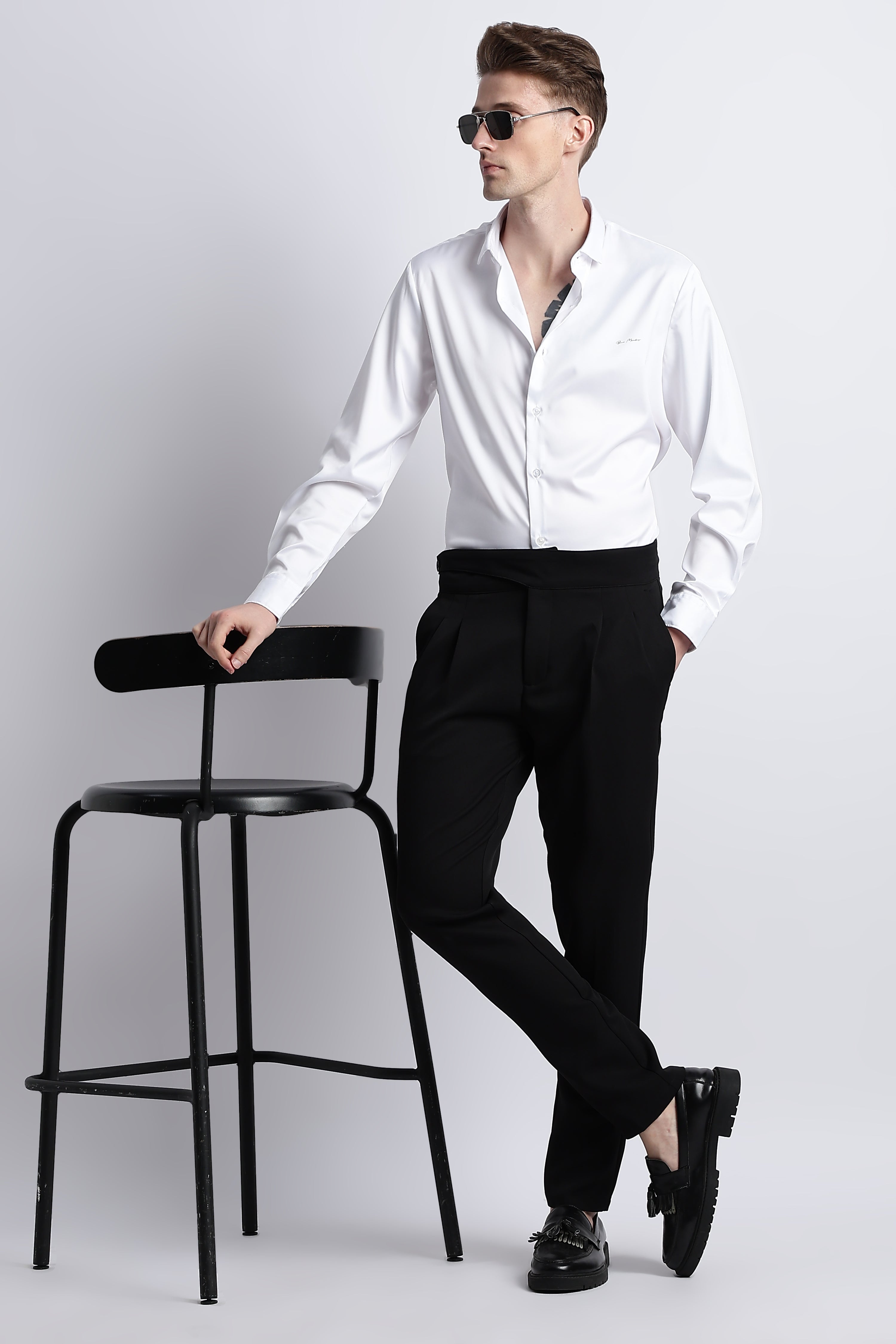 Men Smooth Satin Party Shirt
