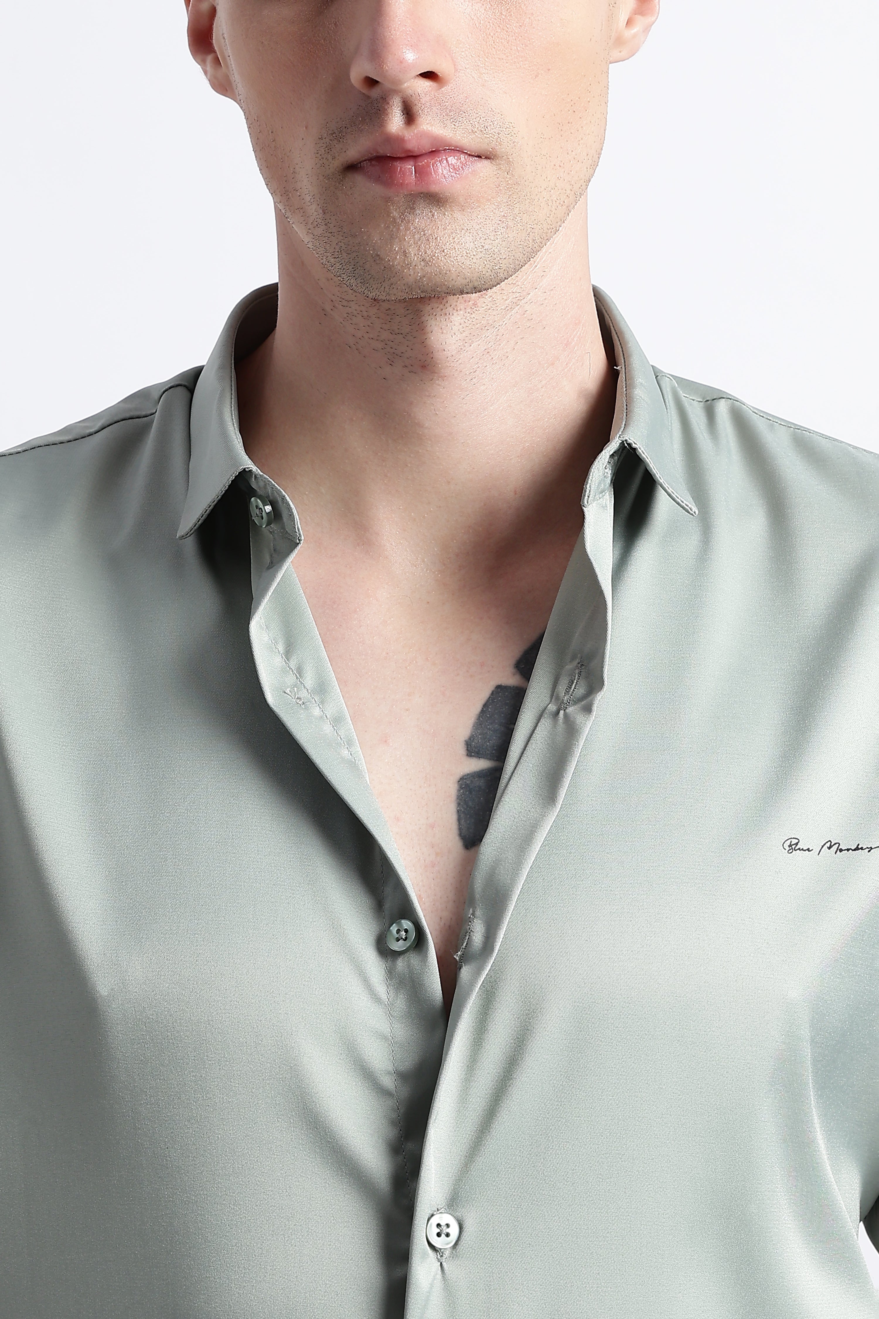 Men Smooth Satin Party Shirt