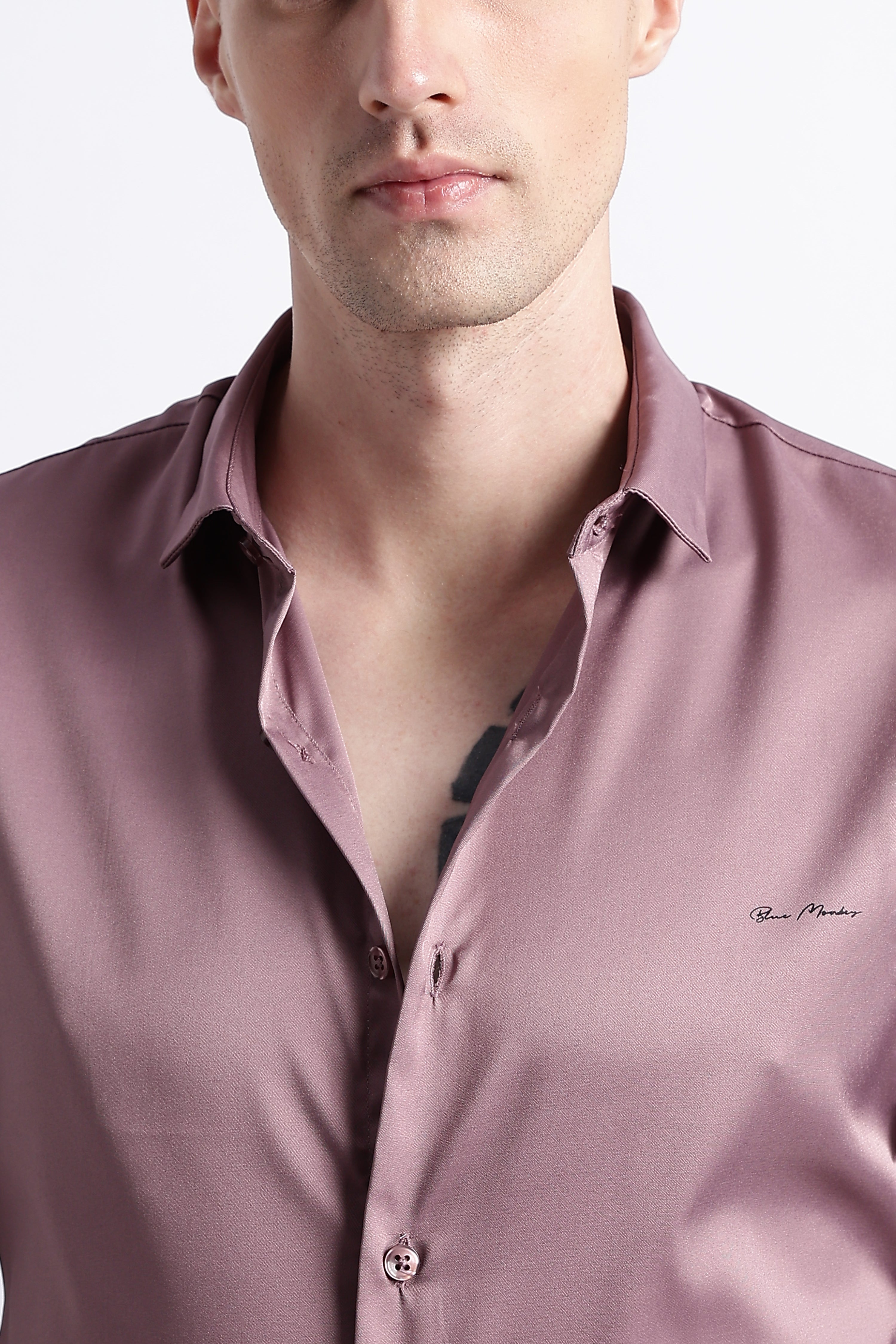 Men Smooth Satin Party Shirt