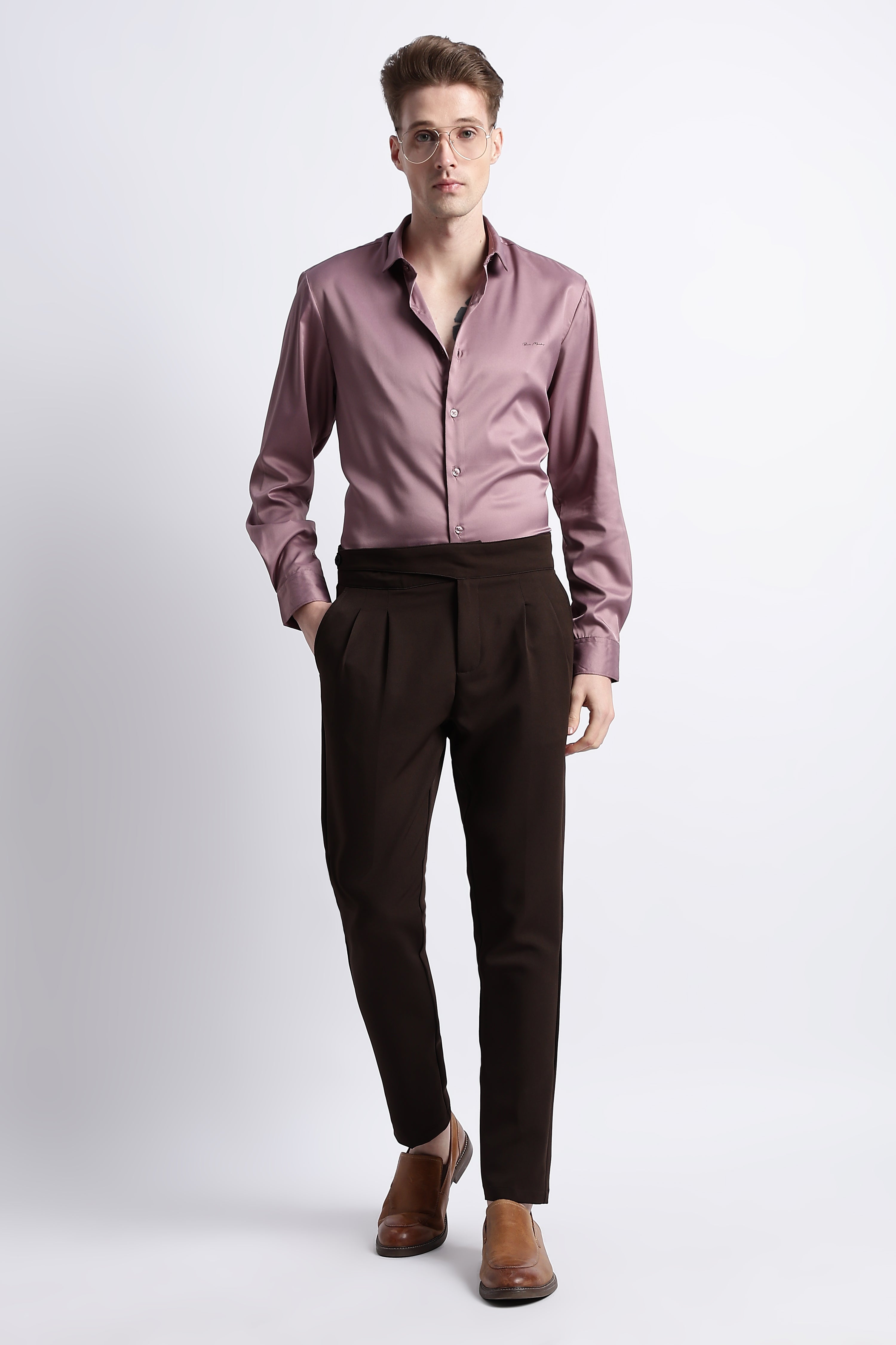 Men Smooth Satin Party Shirt