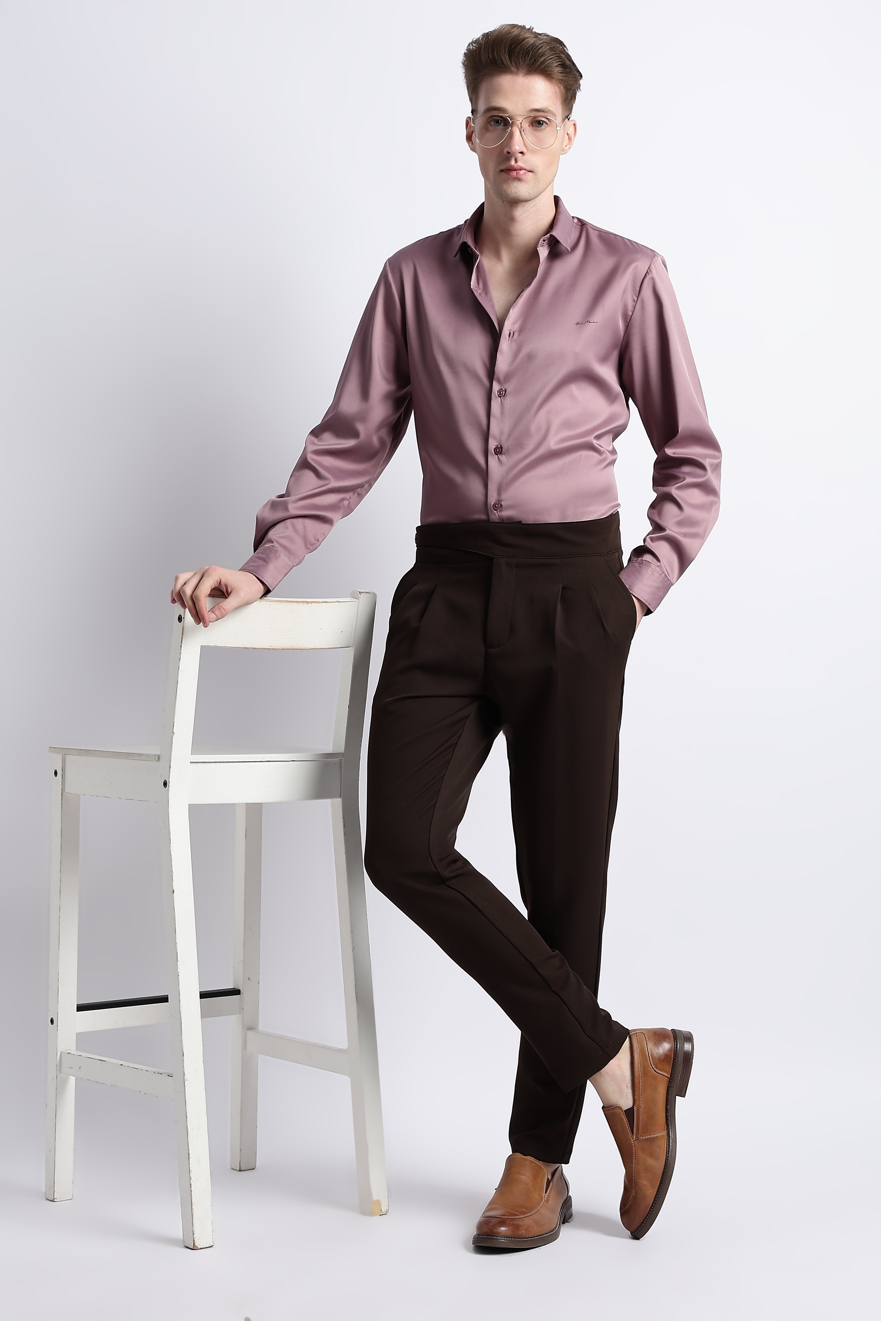 Men Smooth Satin Party Shirt