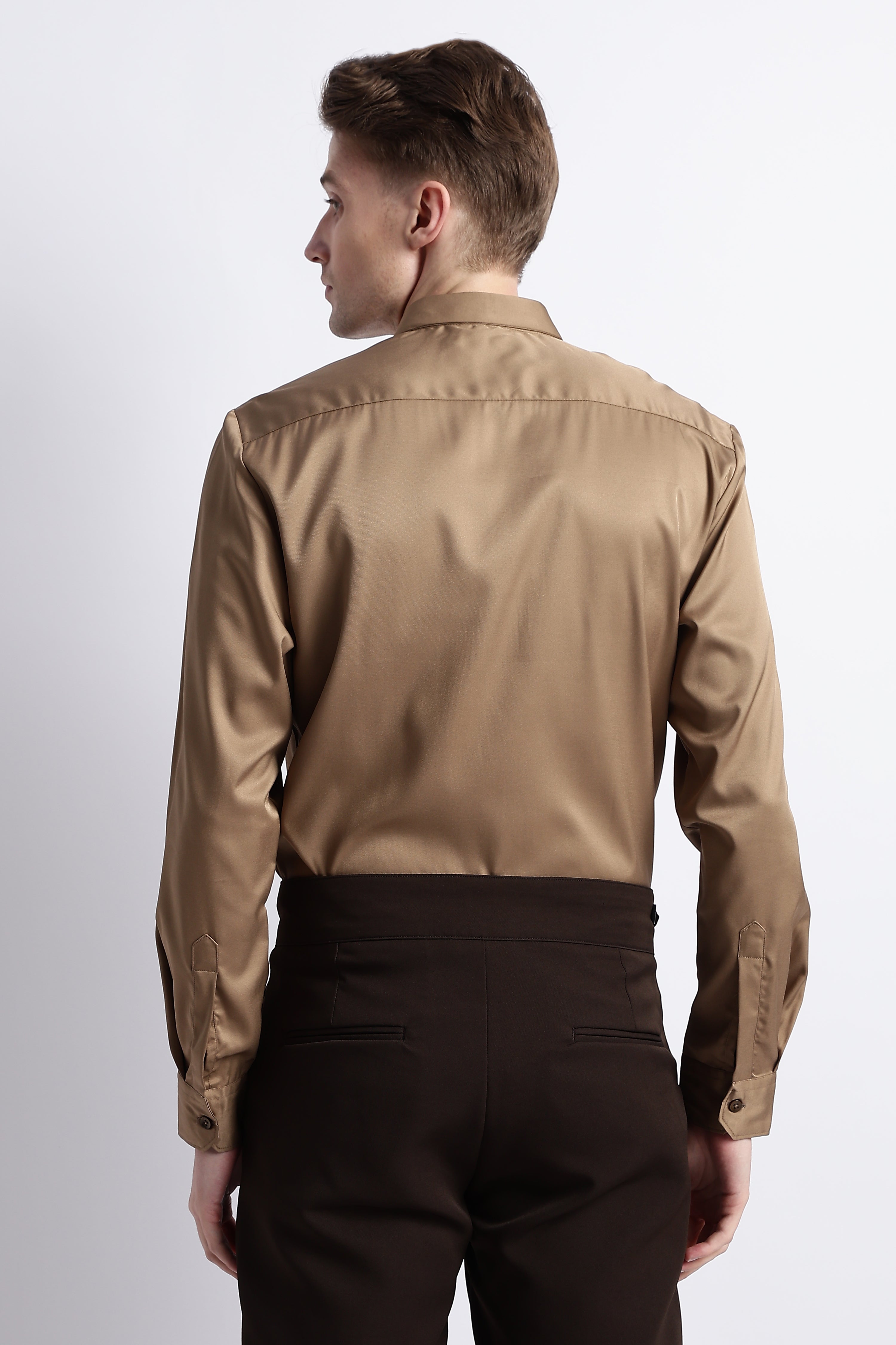 Men Smooth Satin Party Shirt
