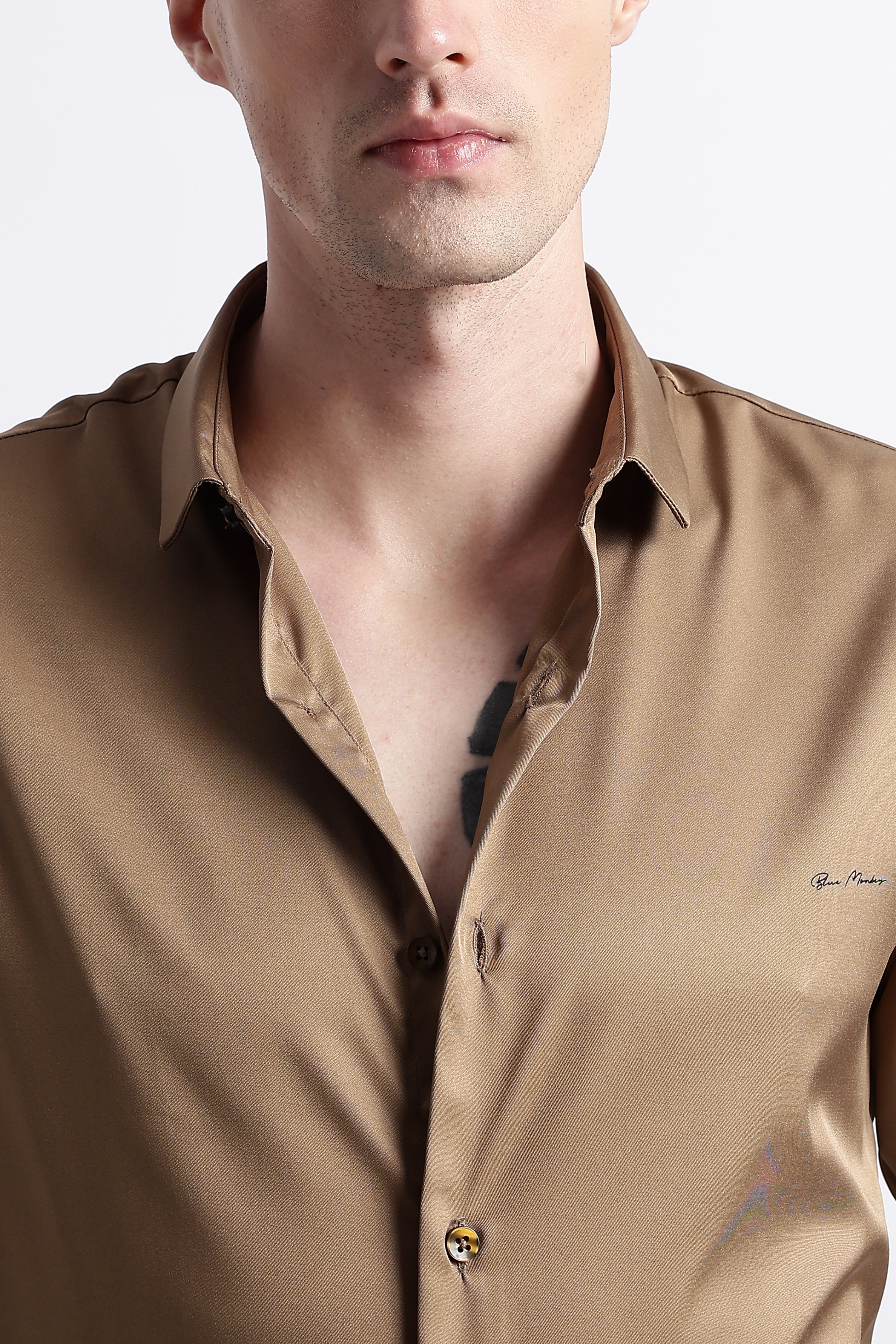 Men Smooth Satin Party Shirt