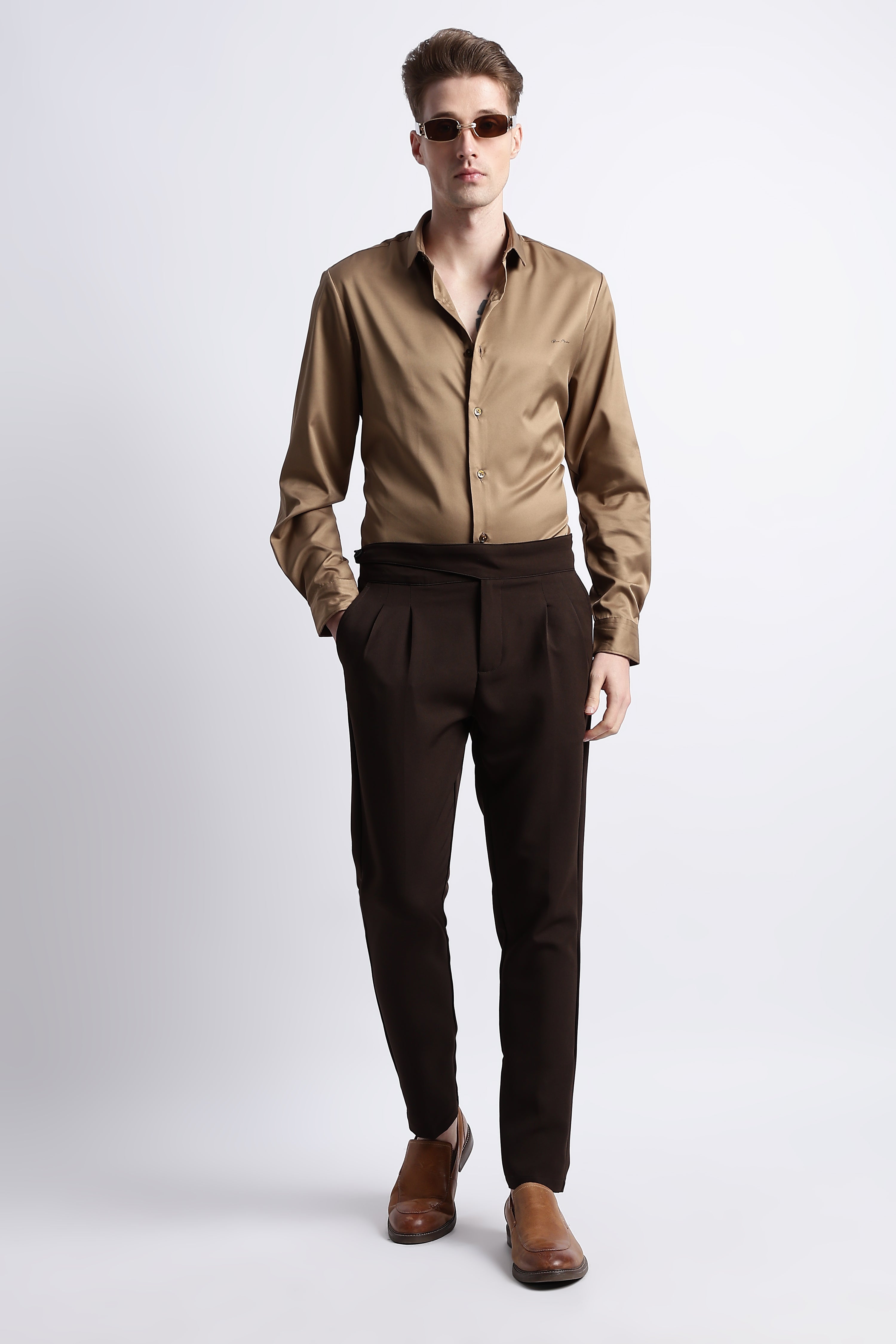 Men Smooth Satin Party Shirt
