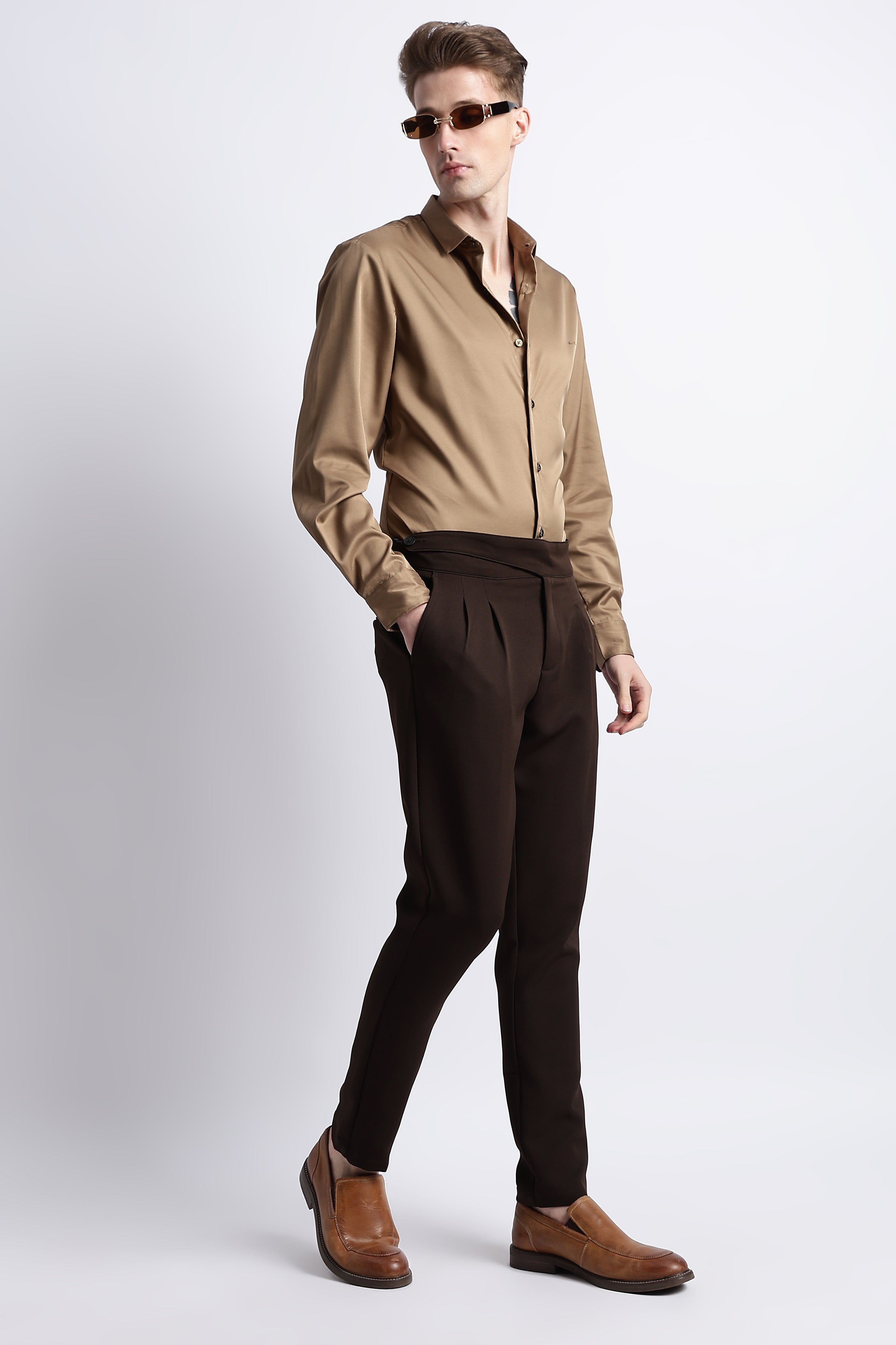 Men Smooth Satin Party Shirt