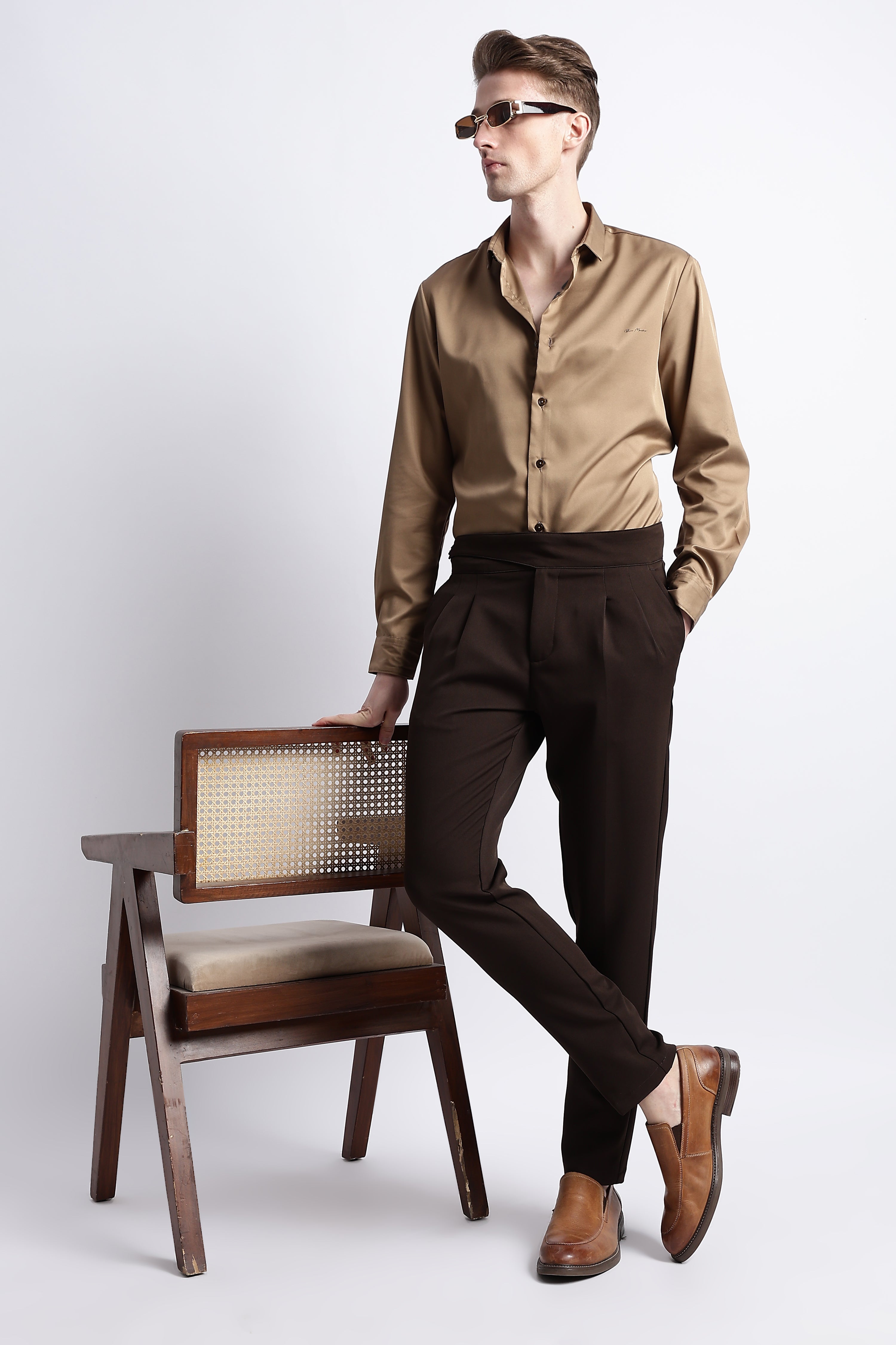 Men Smooth Satin Party Shirt
