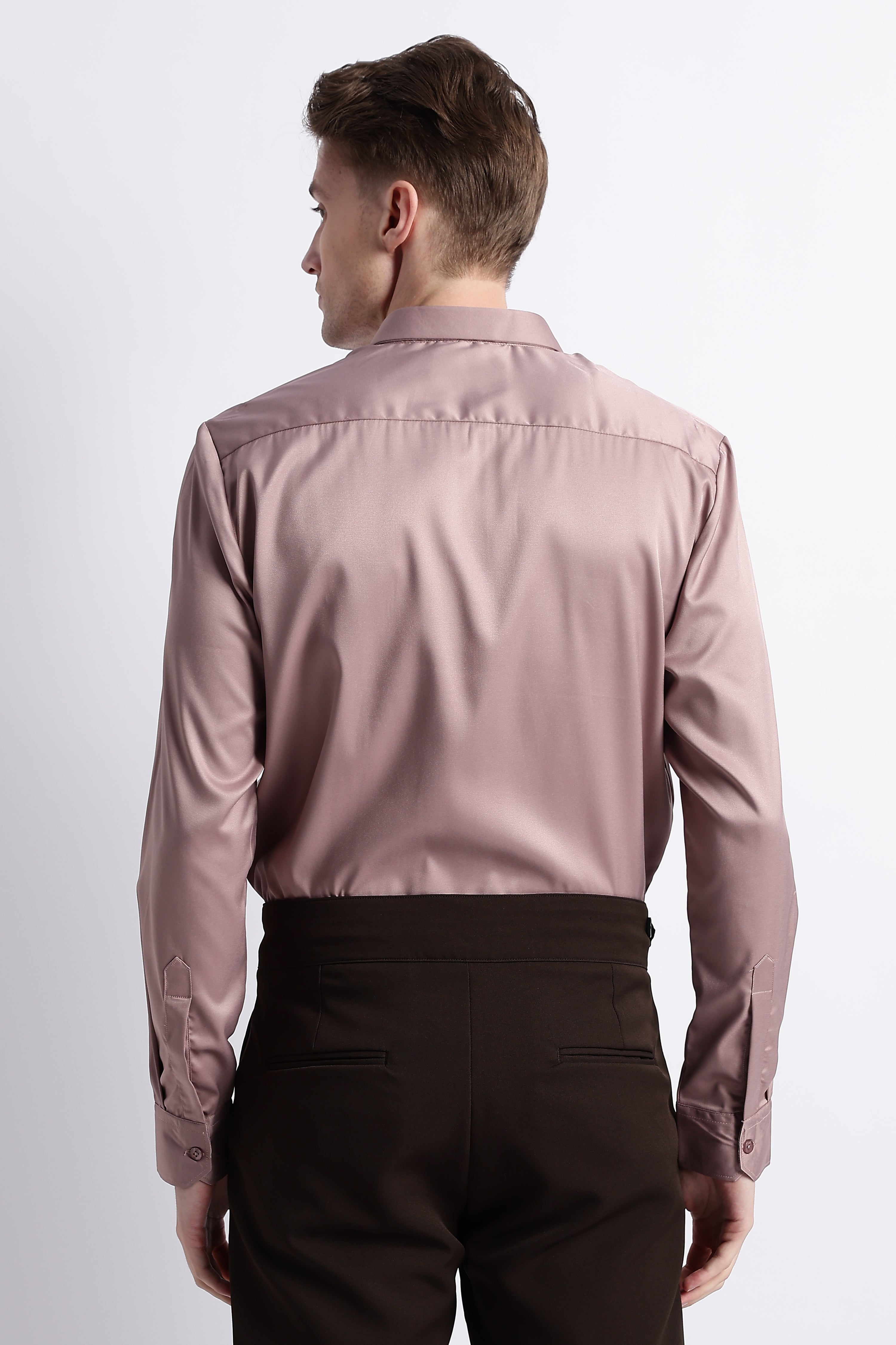Men Smooth Satin Party Shirt