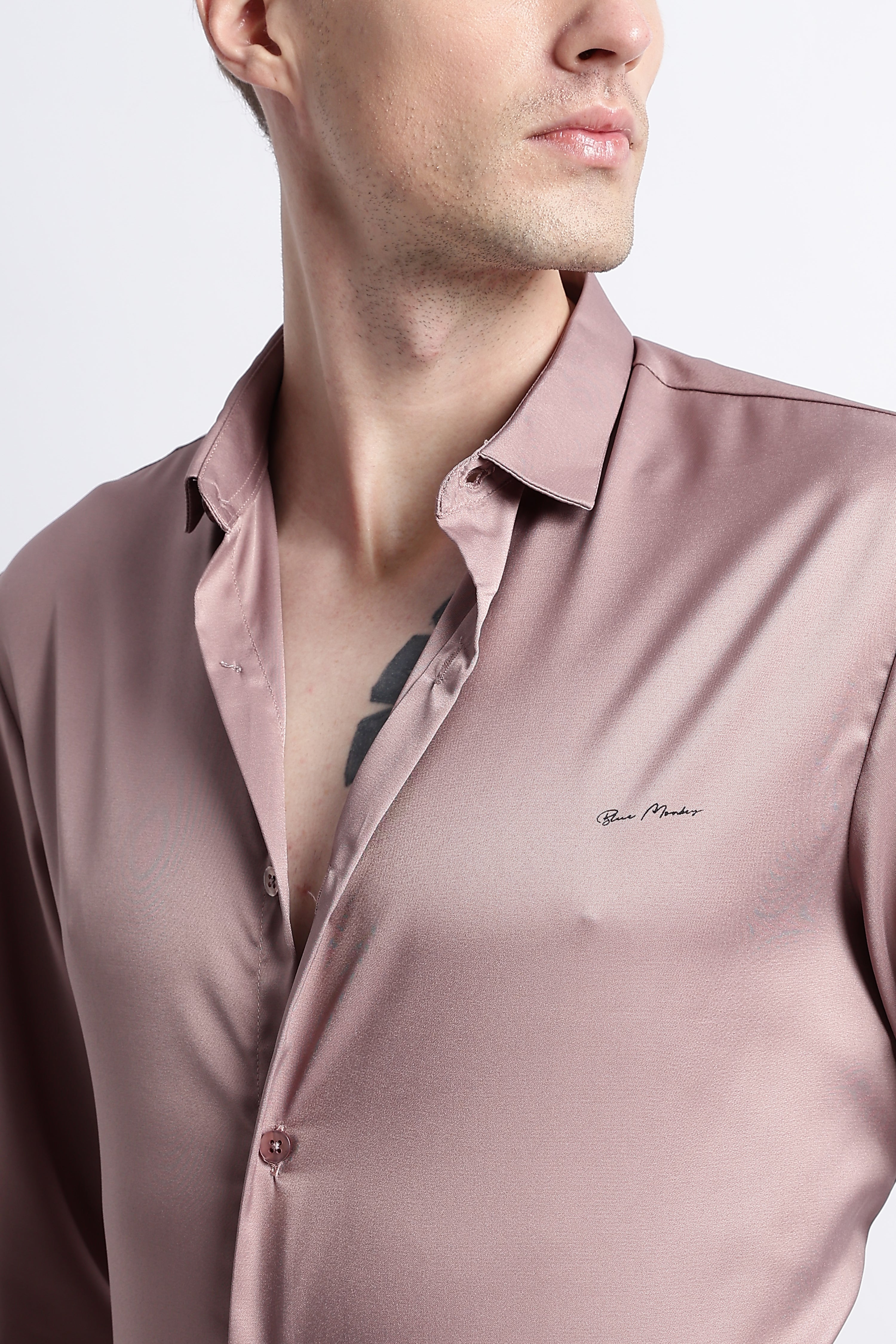 Men Smooth Satin Party Shirt