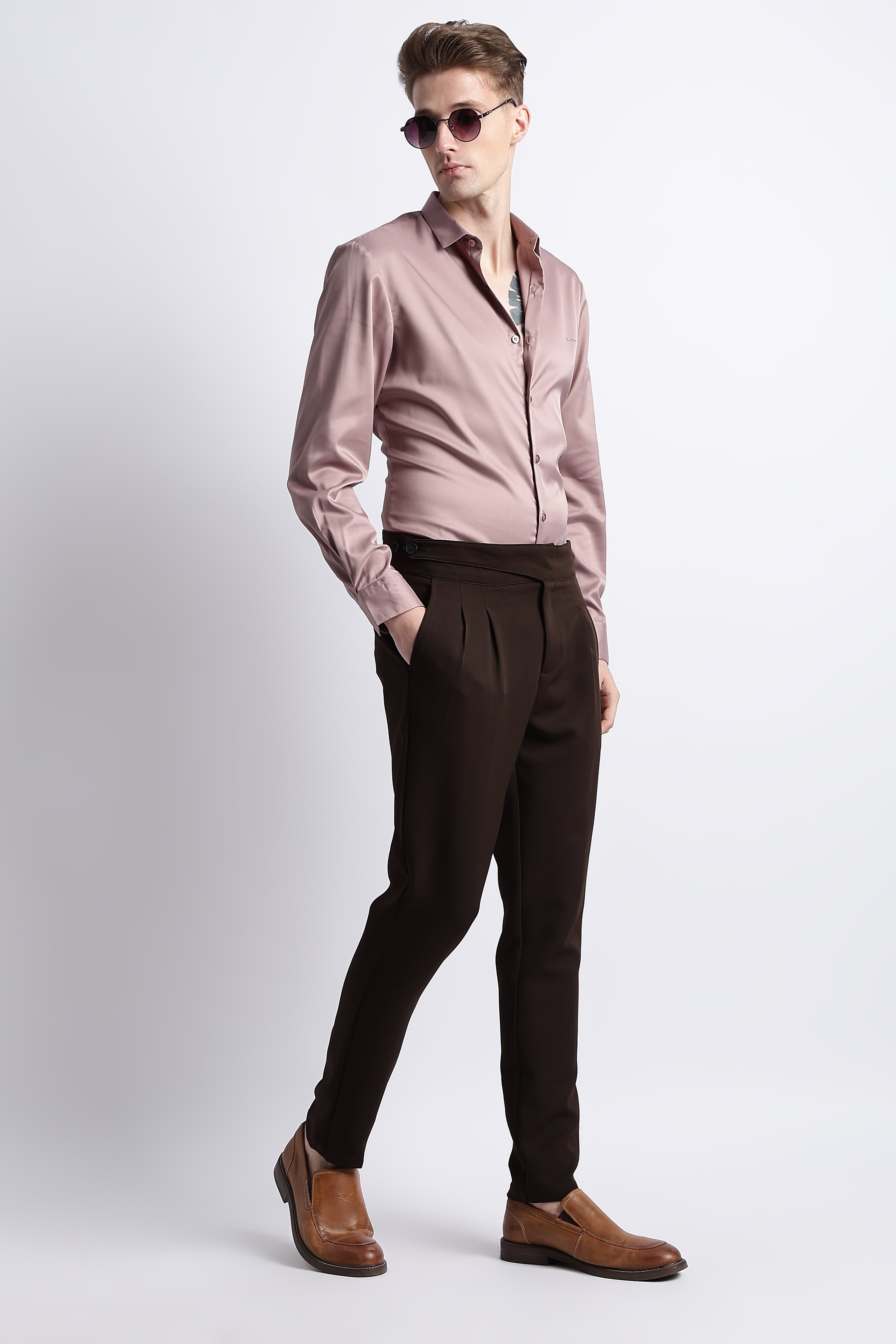 Men Smooth Satin Party Shirt