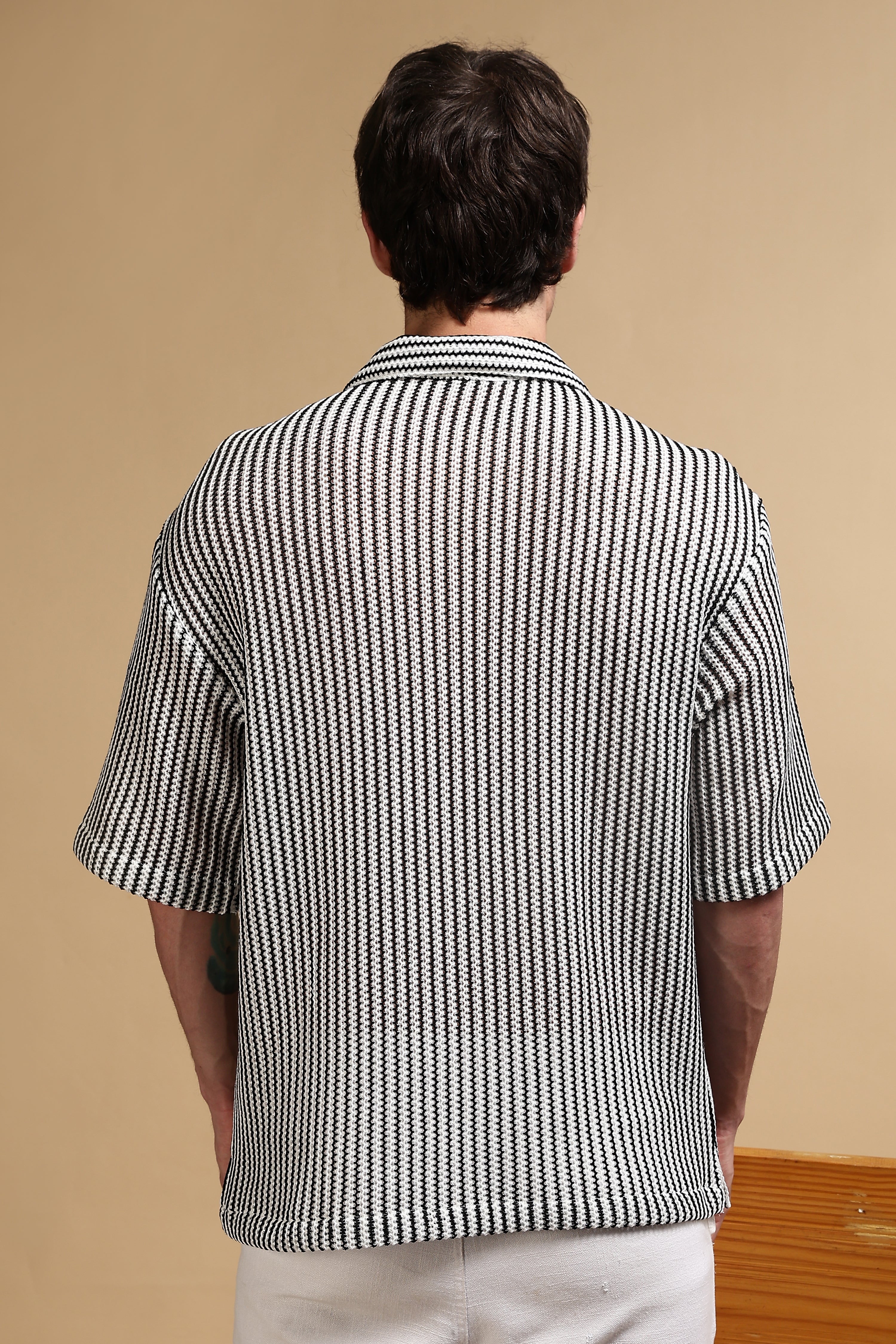 Men White Polyester Relaxed Fit Shirt