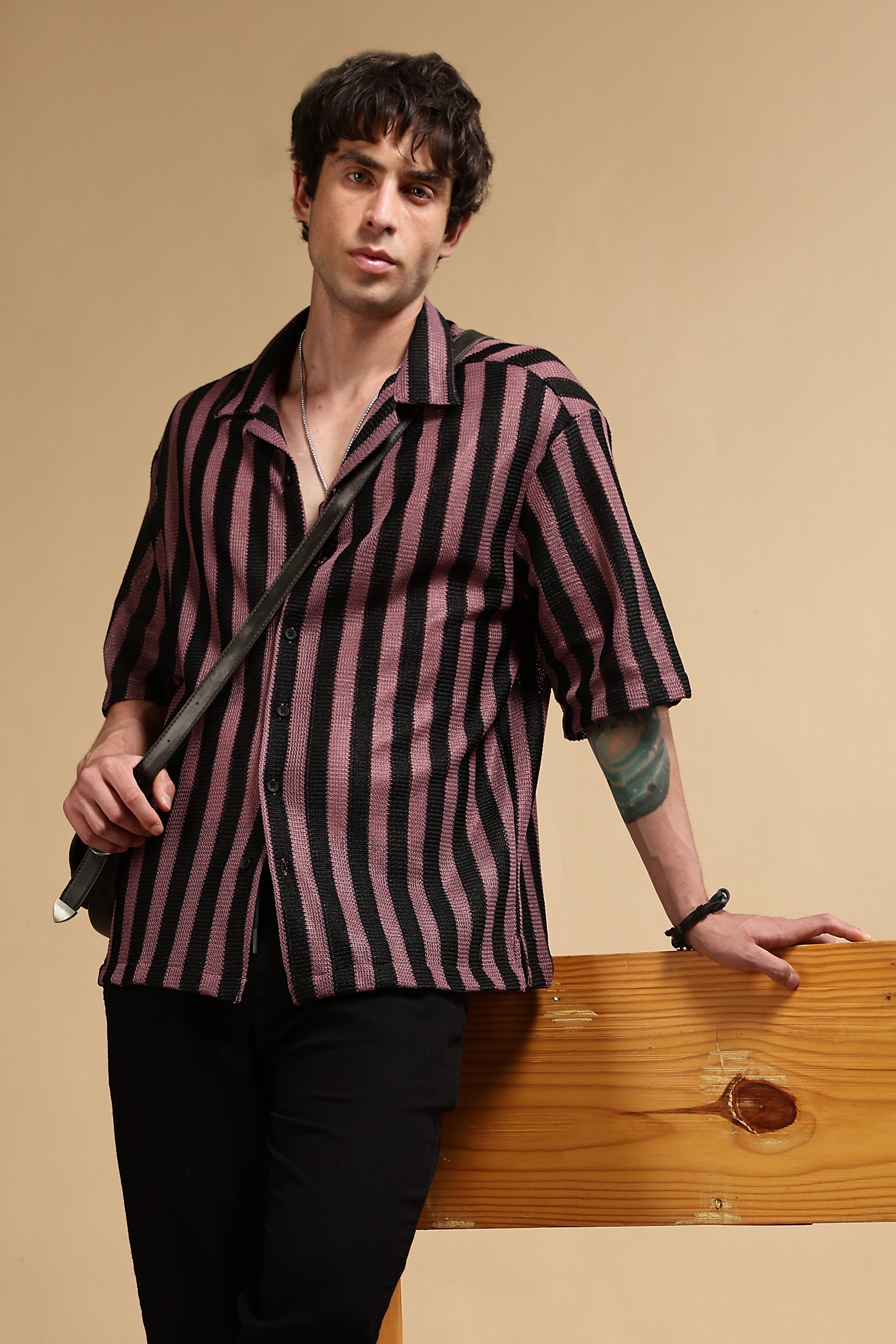 Men Black Cotton Loose Fit Drawcord Pants