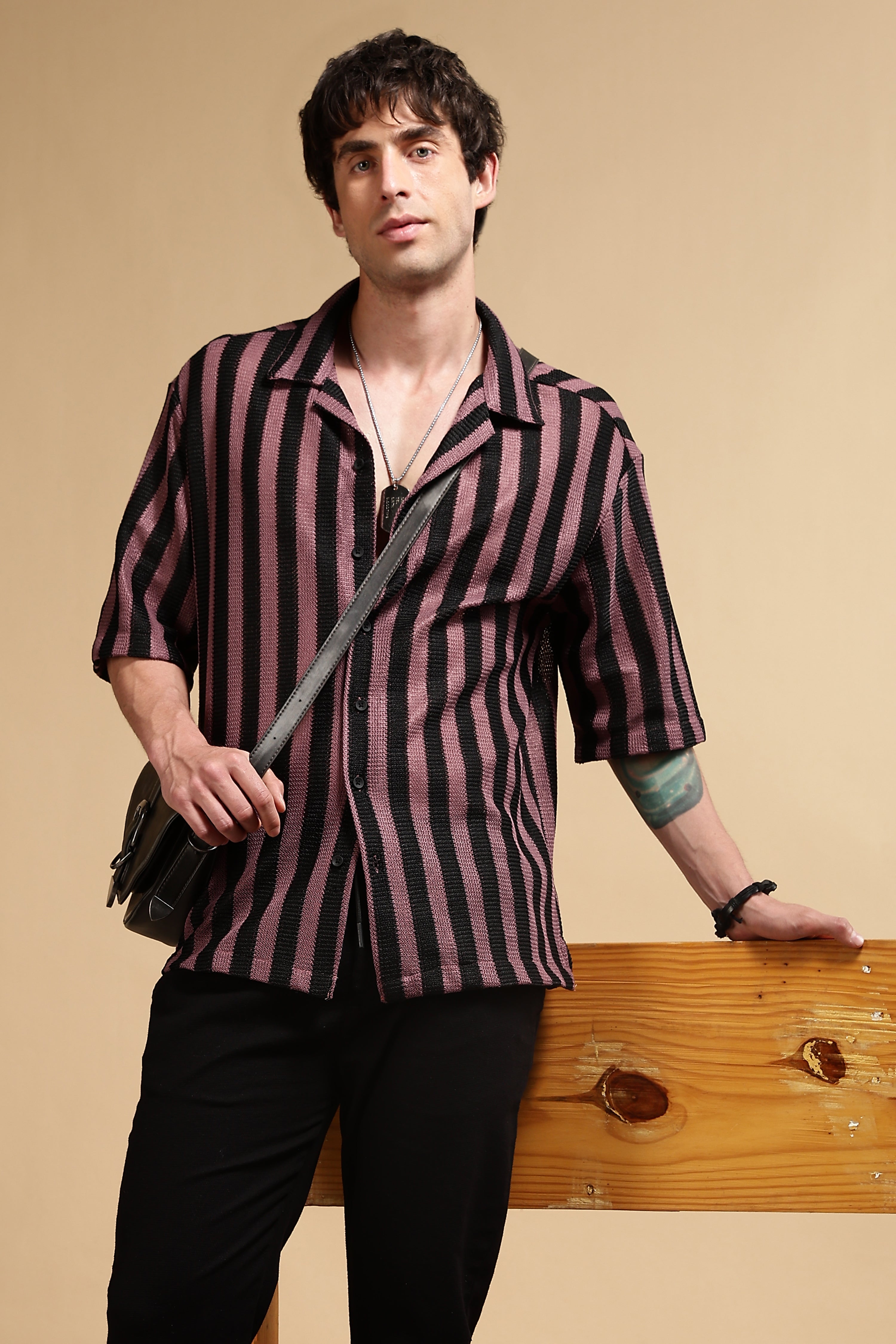 Men Black Cotton Loose Fit Drawcord Pants