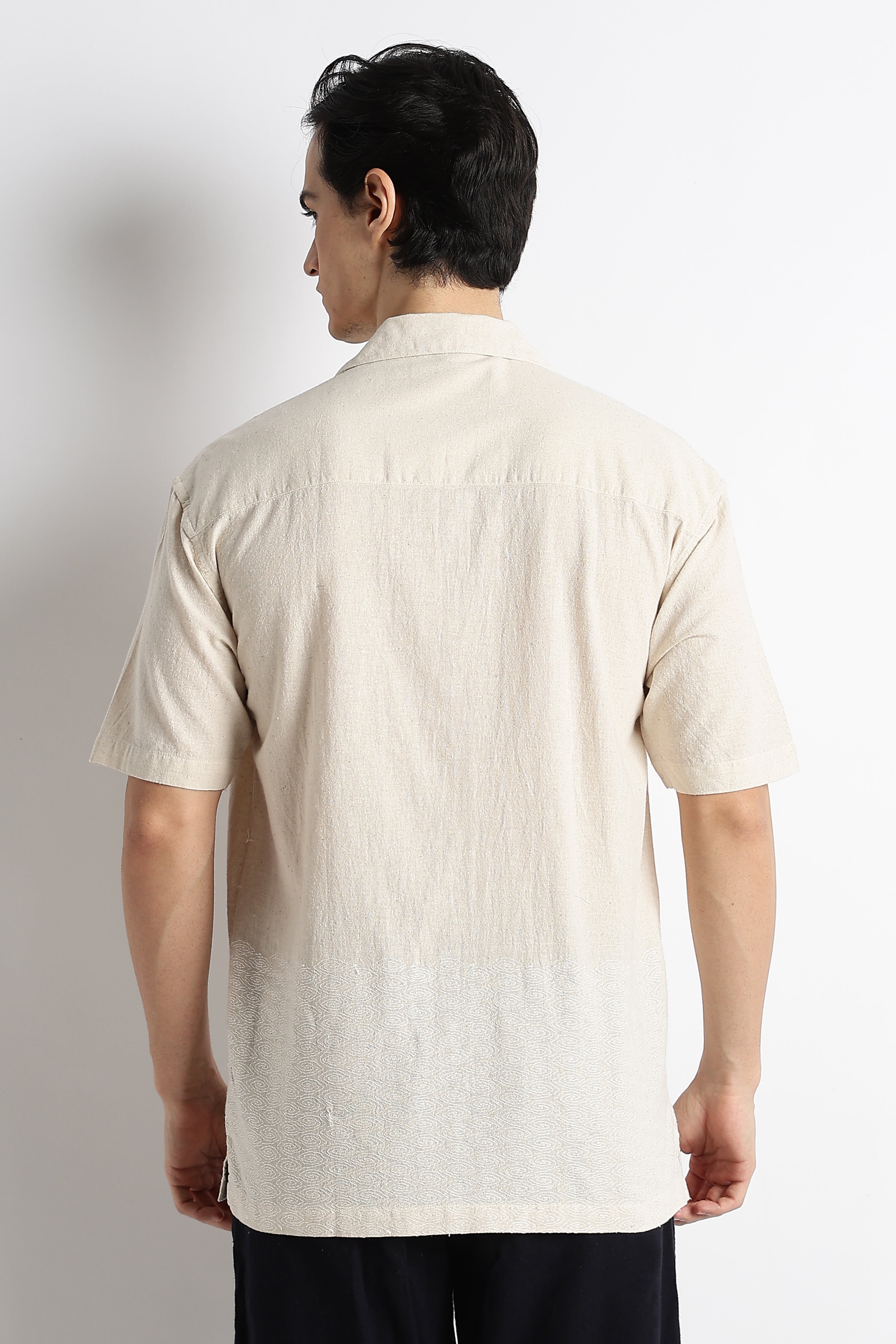 Men Cotton Cuban Collar Shirt