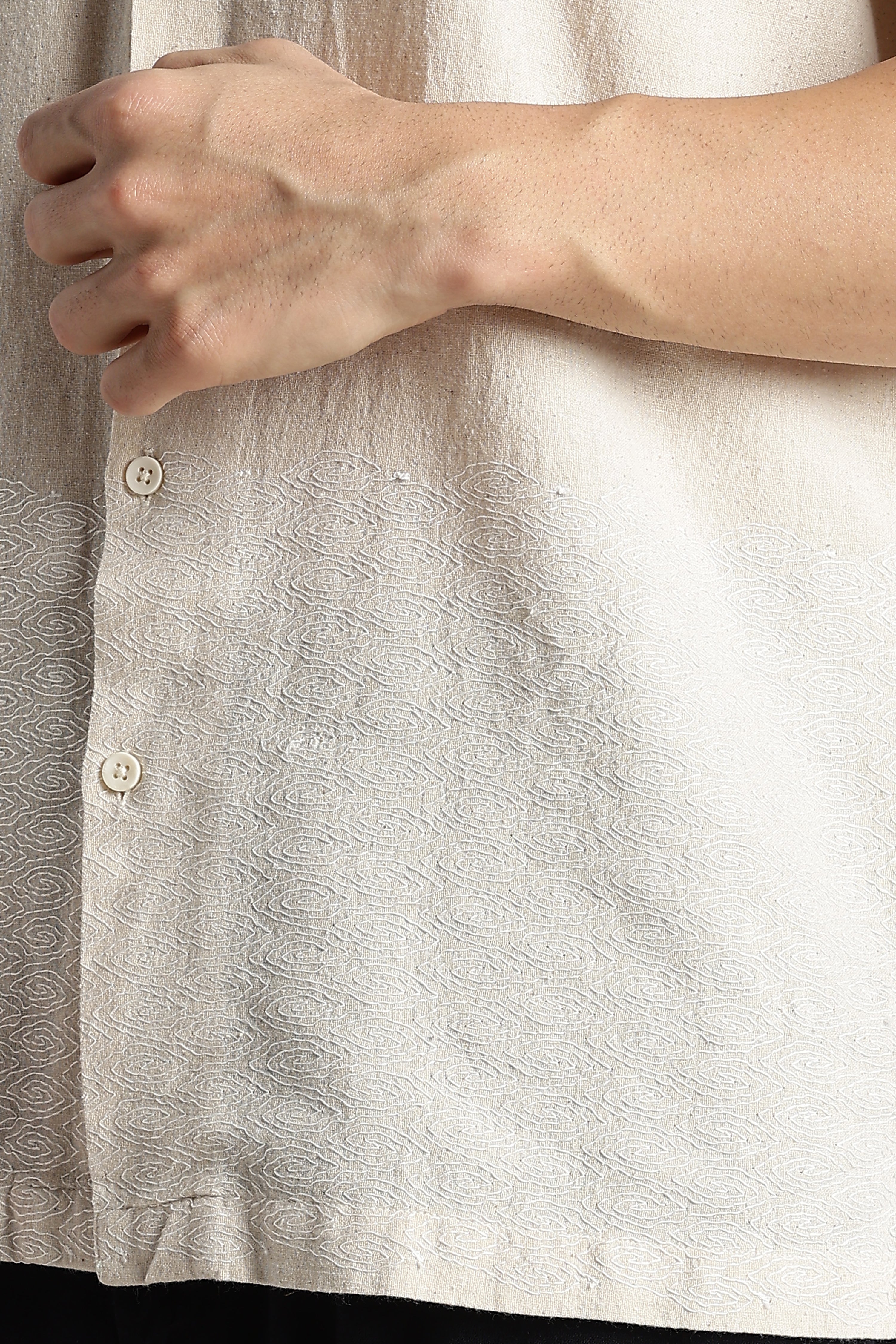 Men Cotton Cuban Collar Shirt