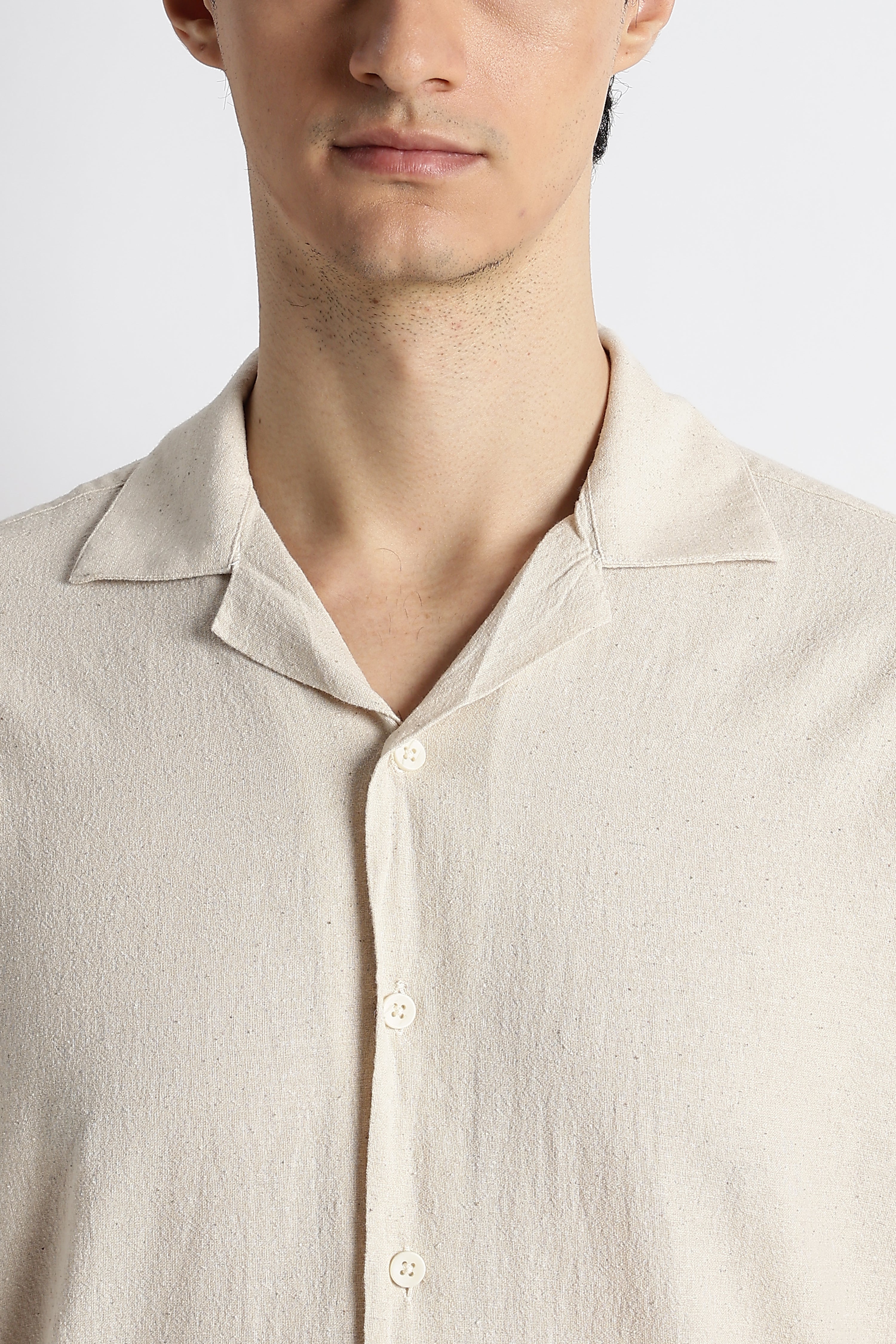 Men Cotton Cuban Collar Shirt