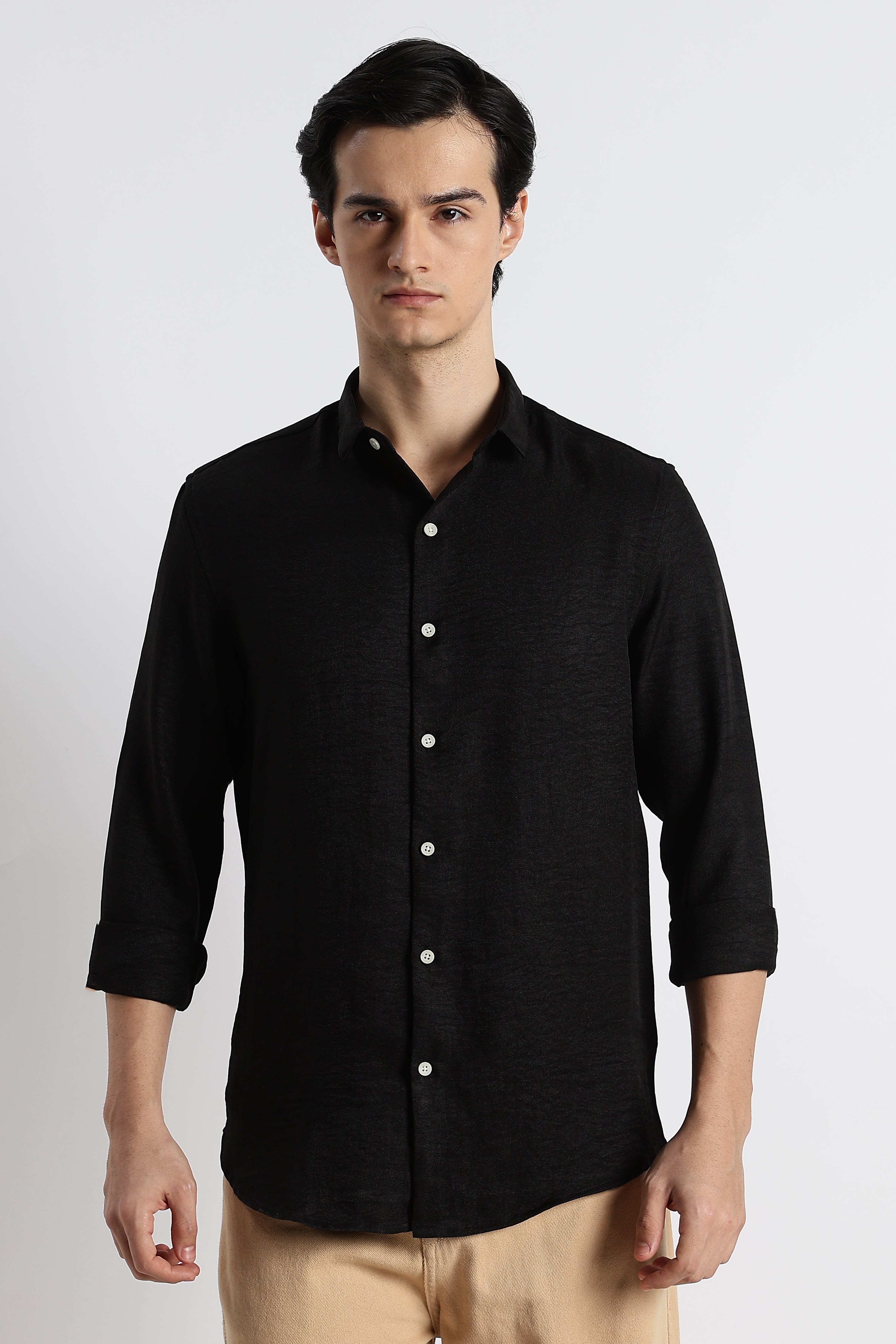 Men Linen-Blend Shirt