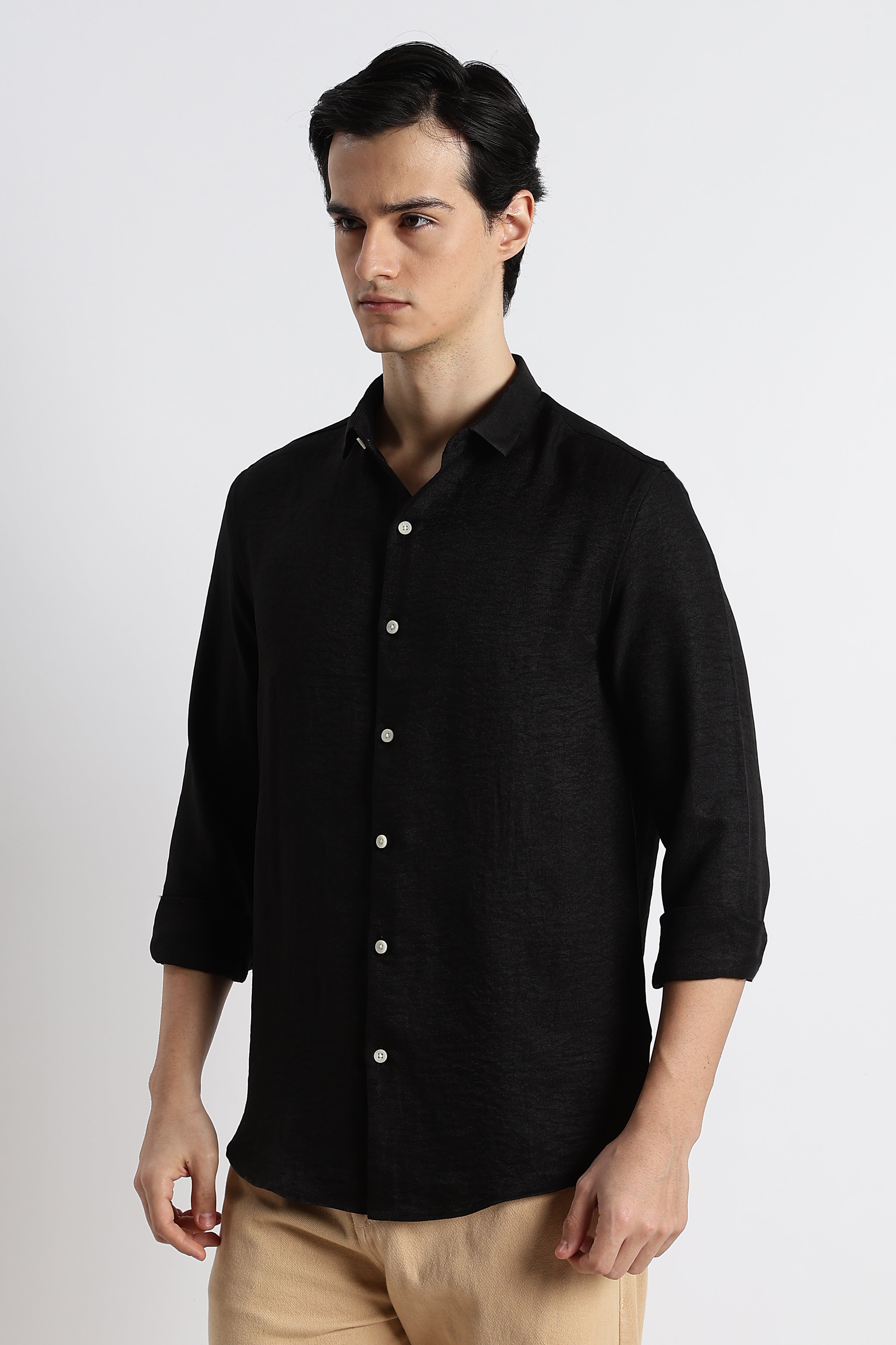 Men Linen-Blend Shirt
