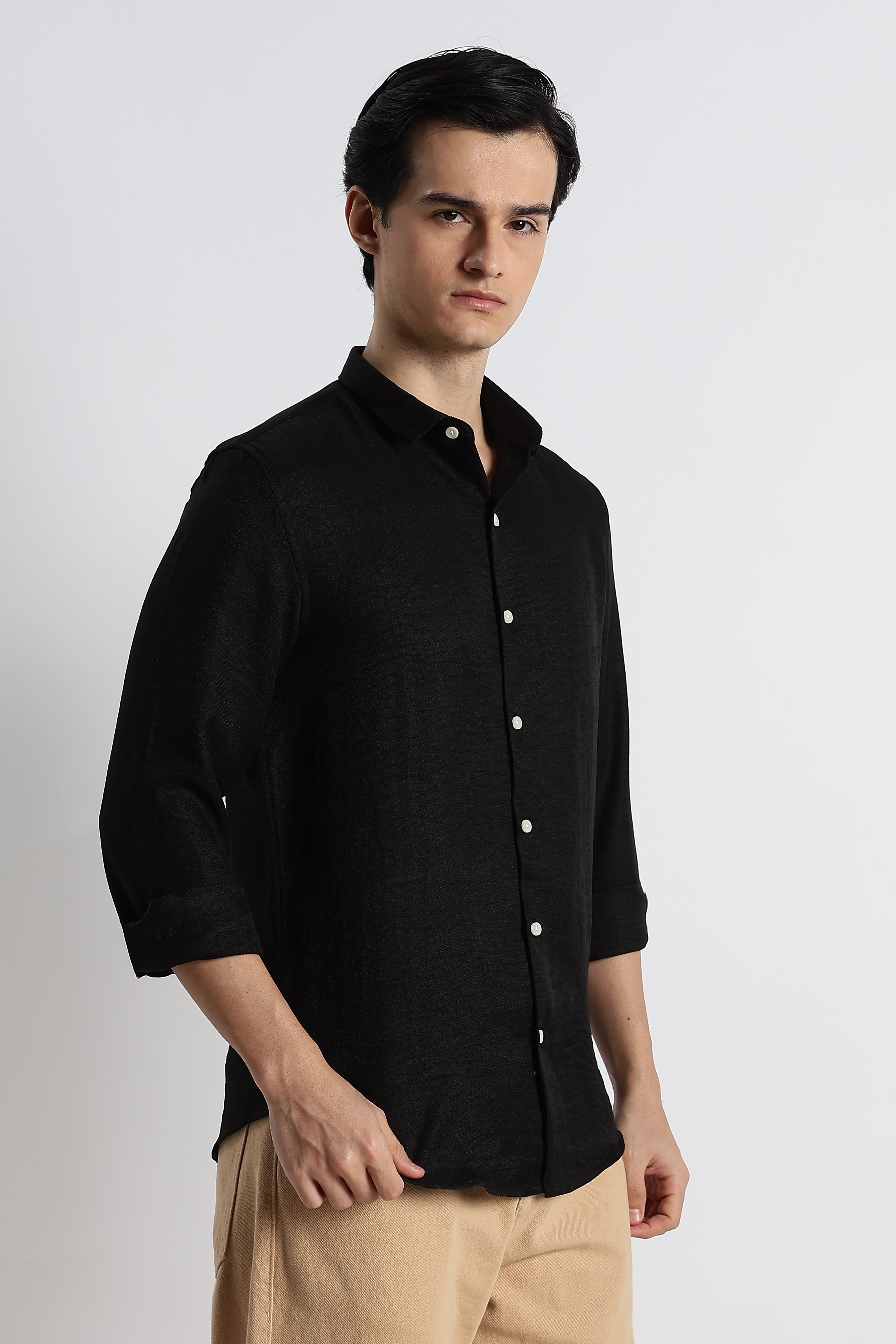 Men Linen-Blend Shirt