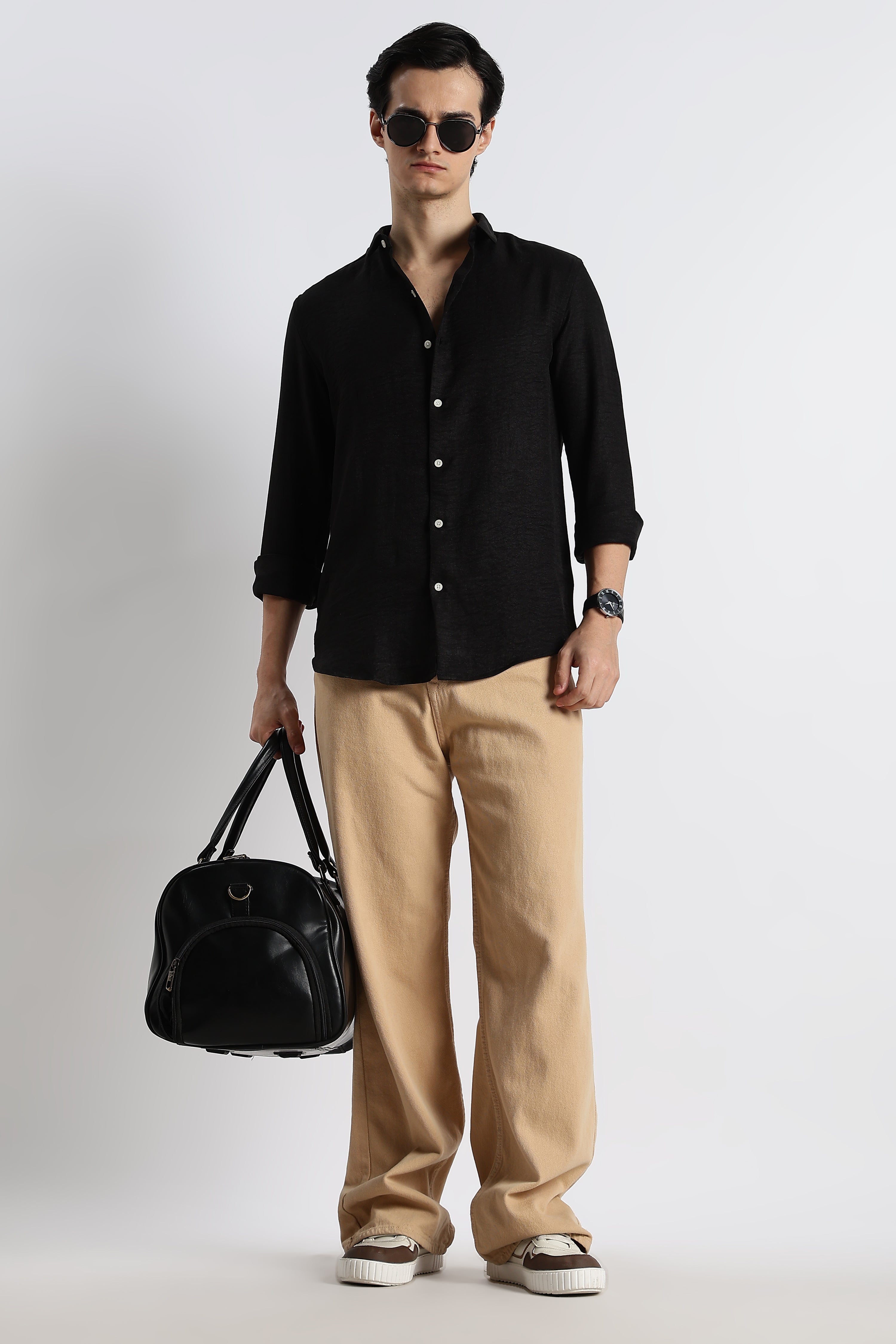Men Linen-Blend Shirt