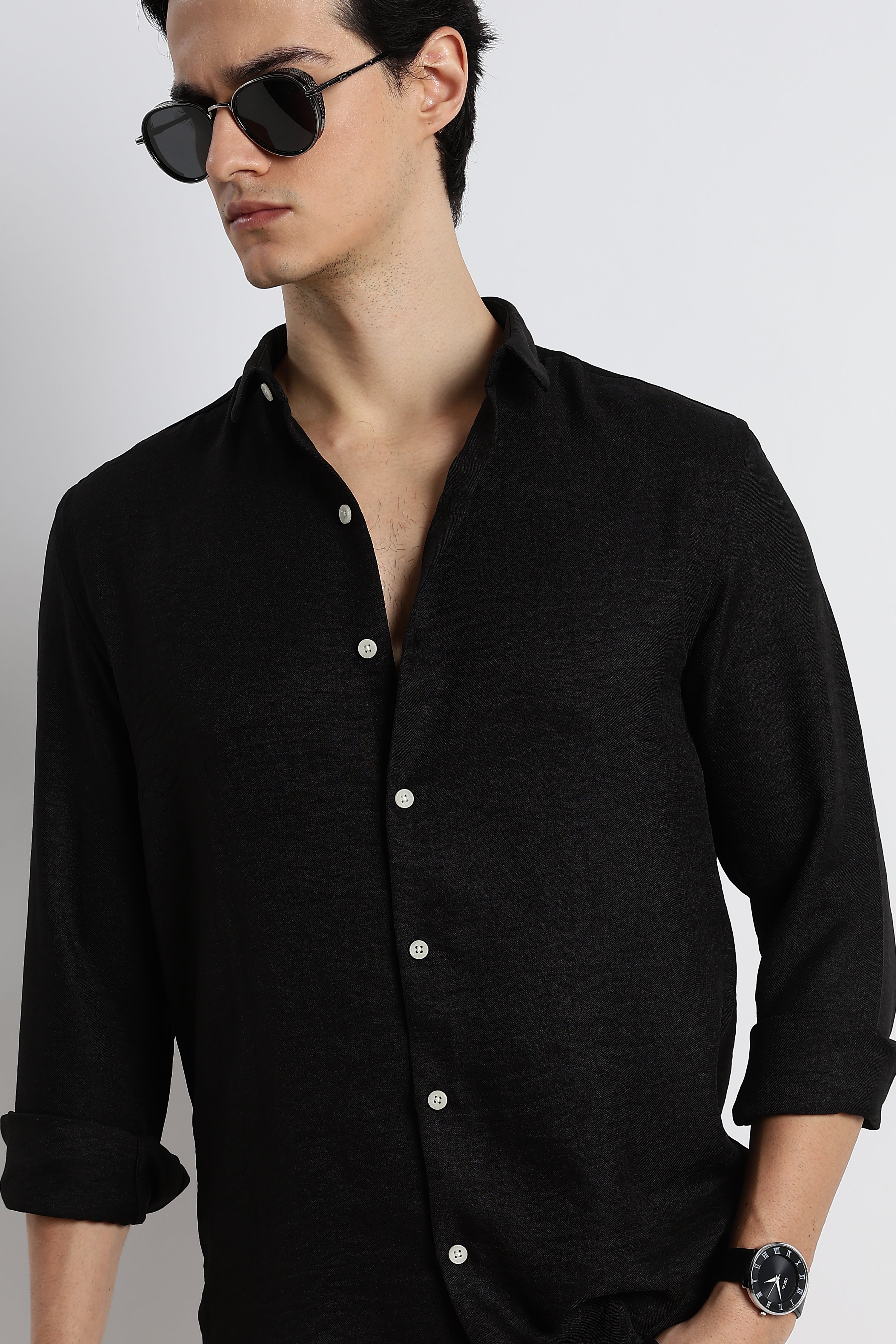 Men Linen-Blend Shirt