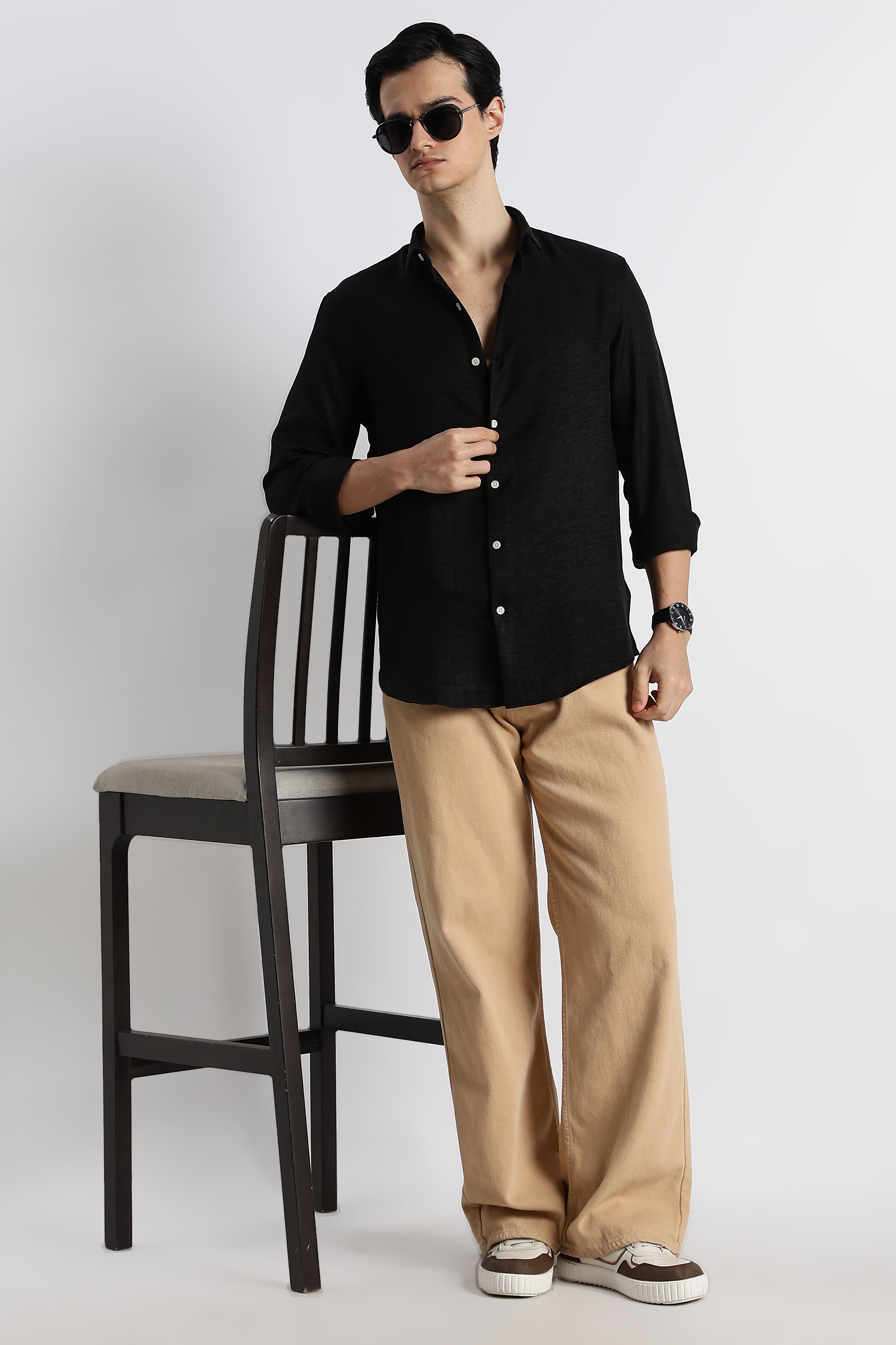Men Linen-Blend Shirt