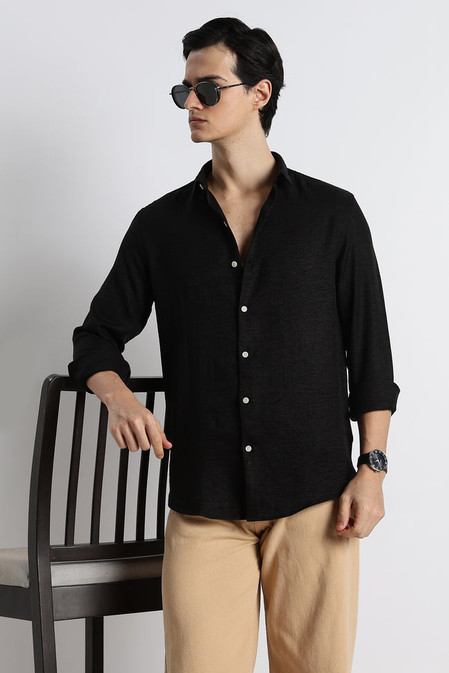 Men Linen-Blend Shirt