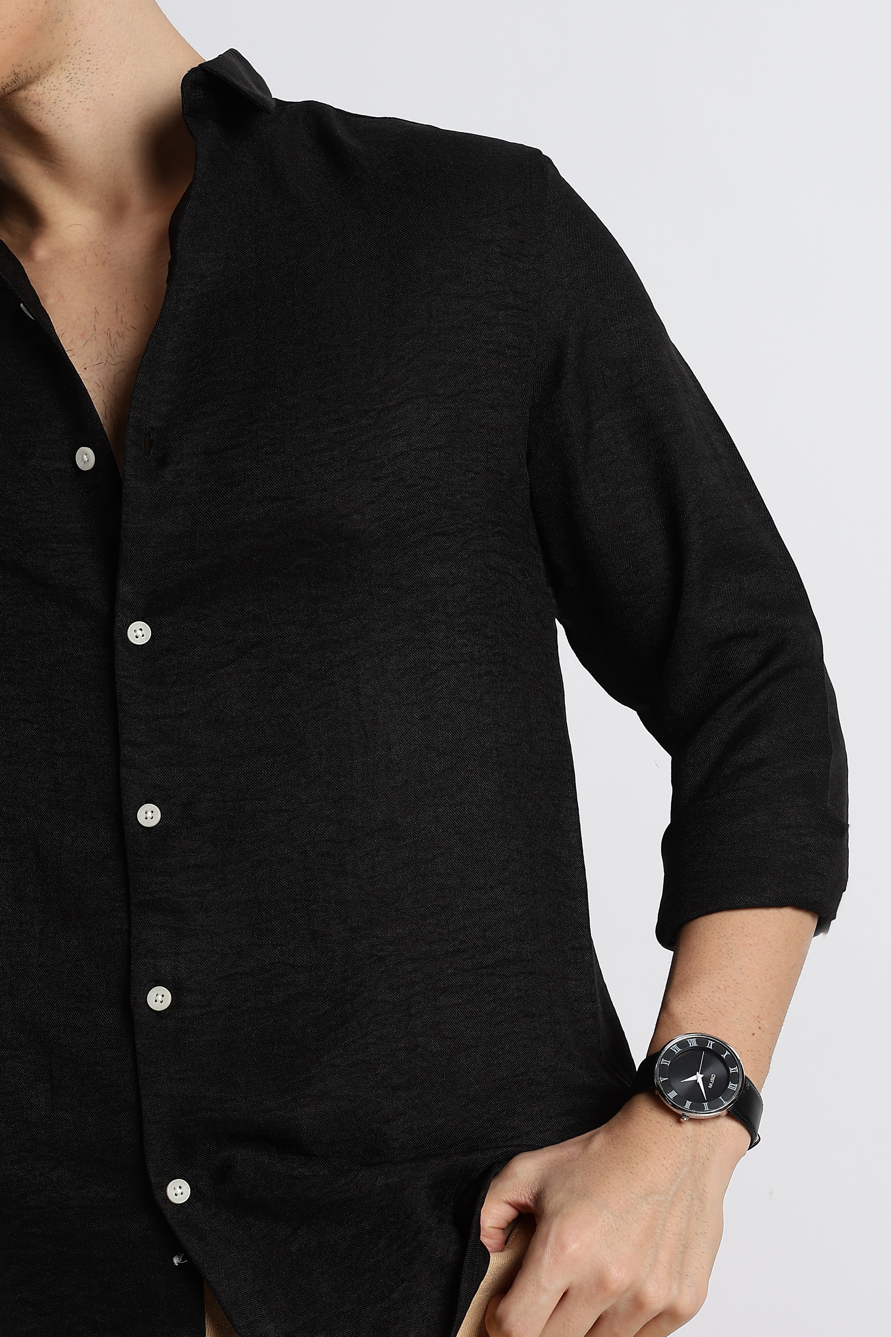 Men Linen-Blend Shirt