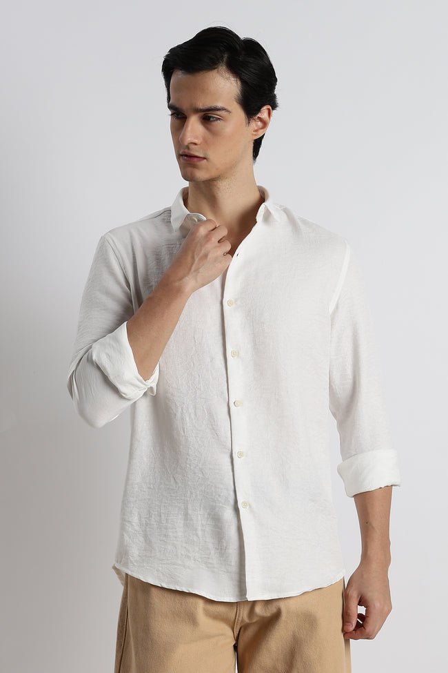 Men Linen-Blend Shirt