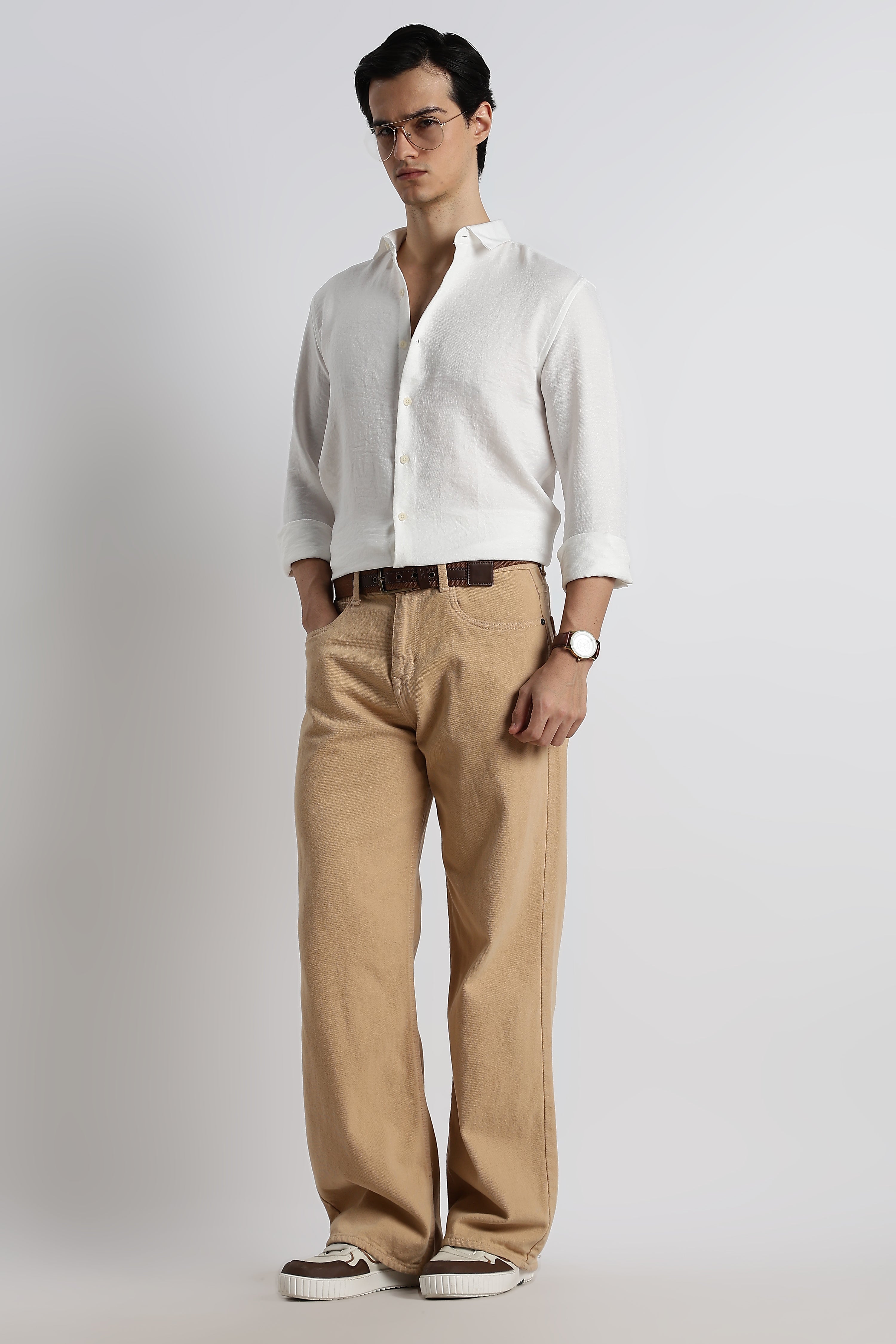 Men Linen-Blend Shirt