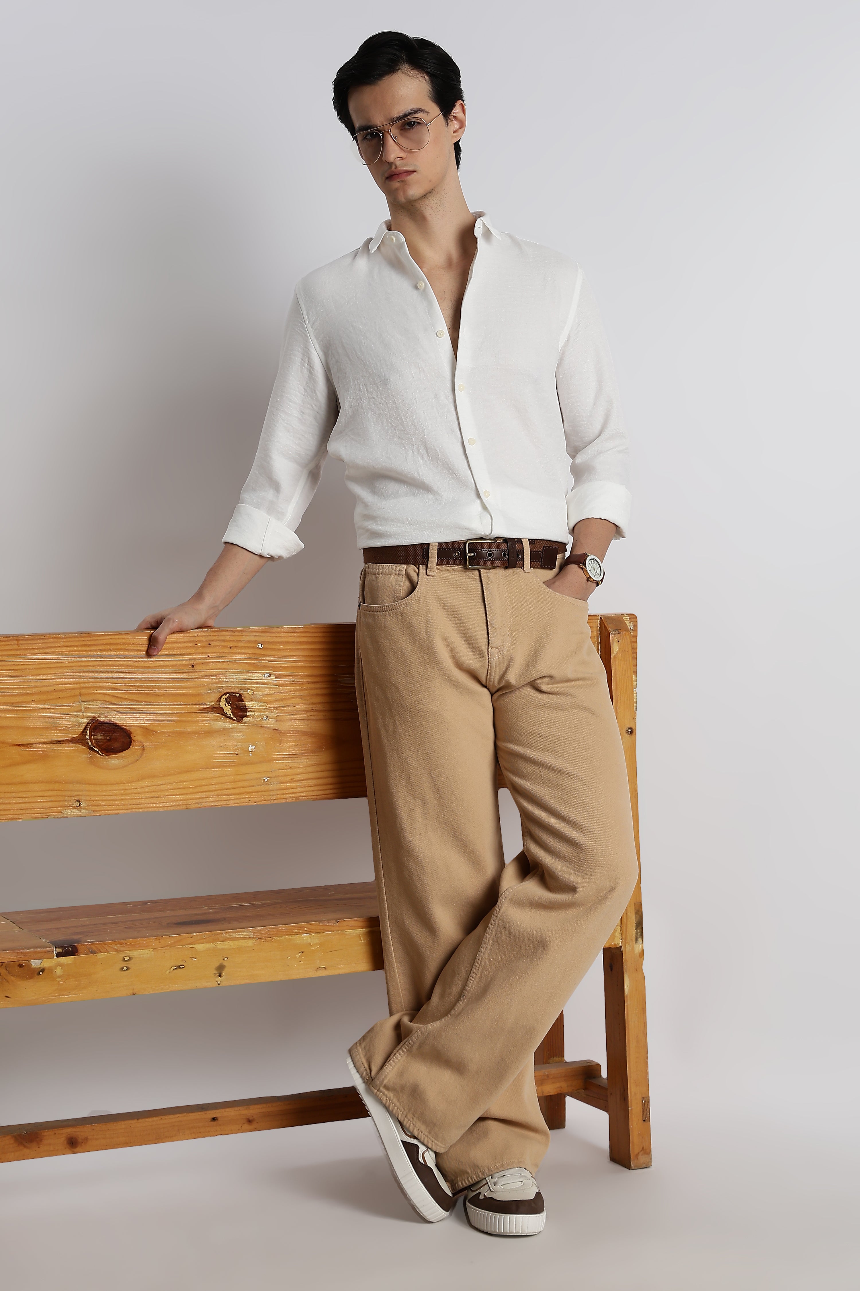 Men Linen-Blend Shirt