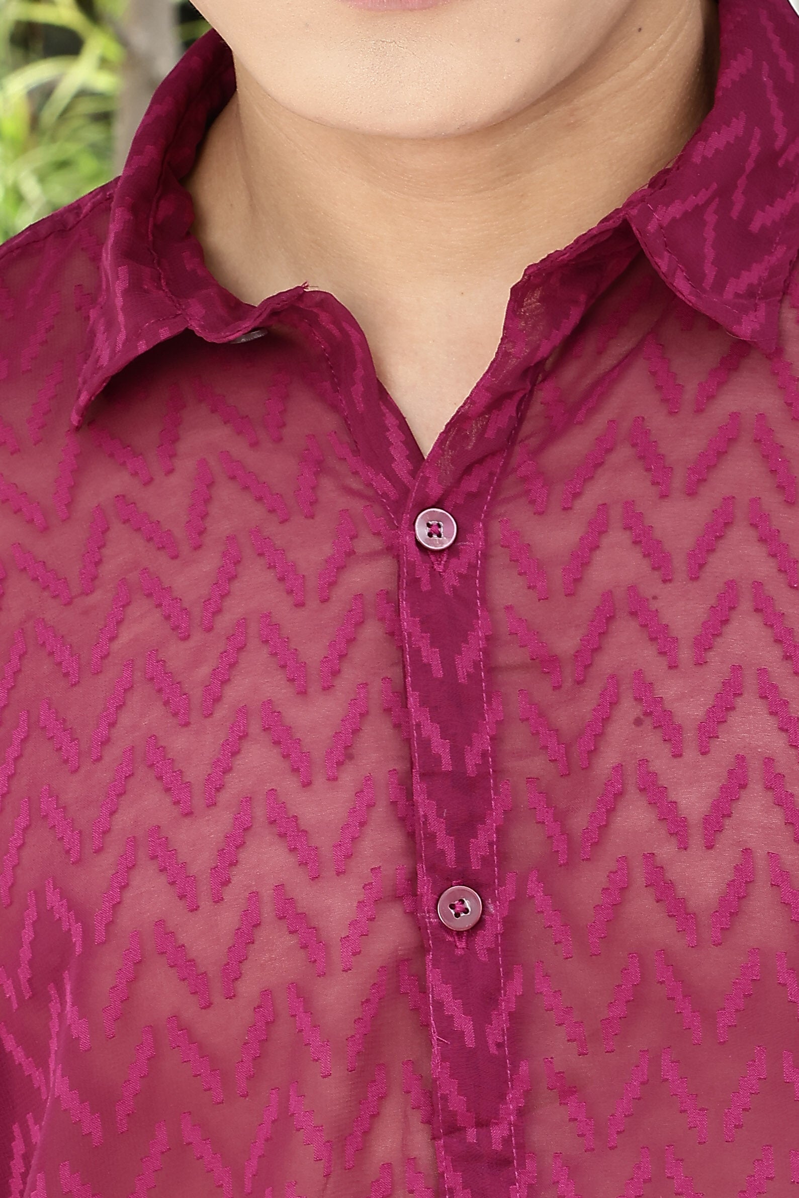 Men Pink Georgette Shirt