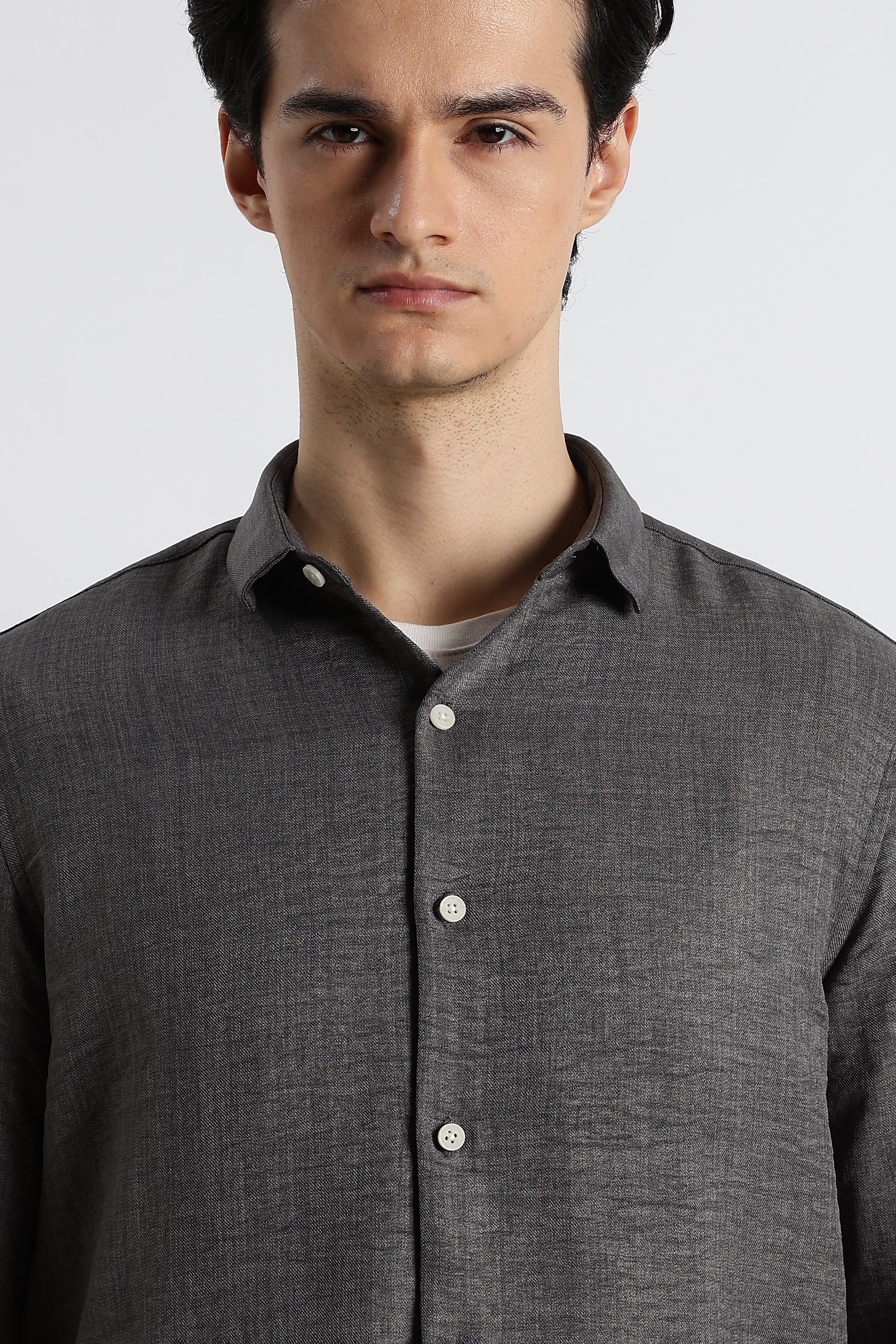 Men Linen-Blend Shirt