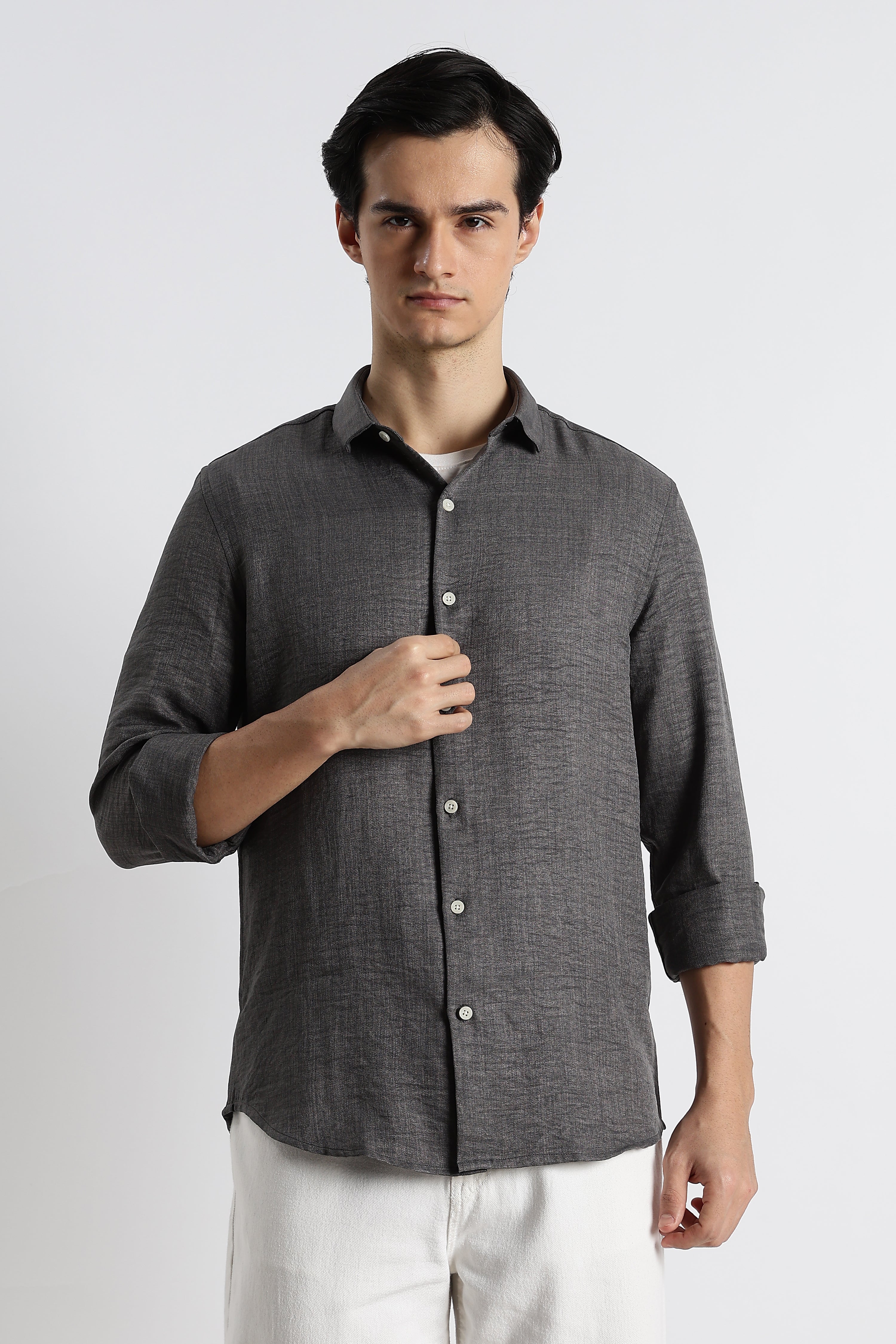 Men Linen-Blend Shirt