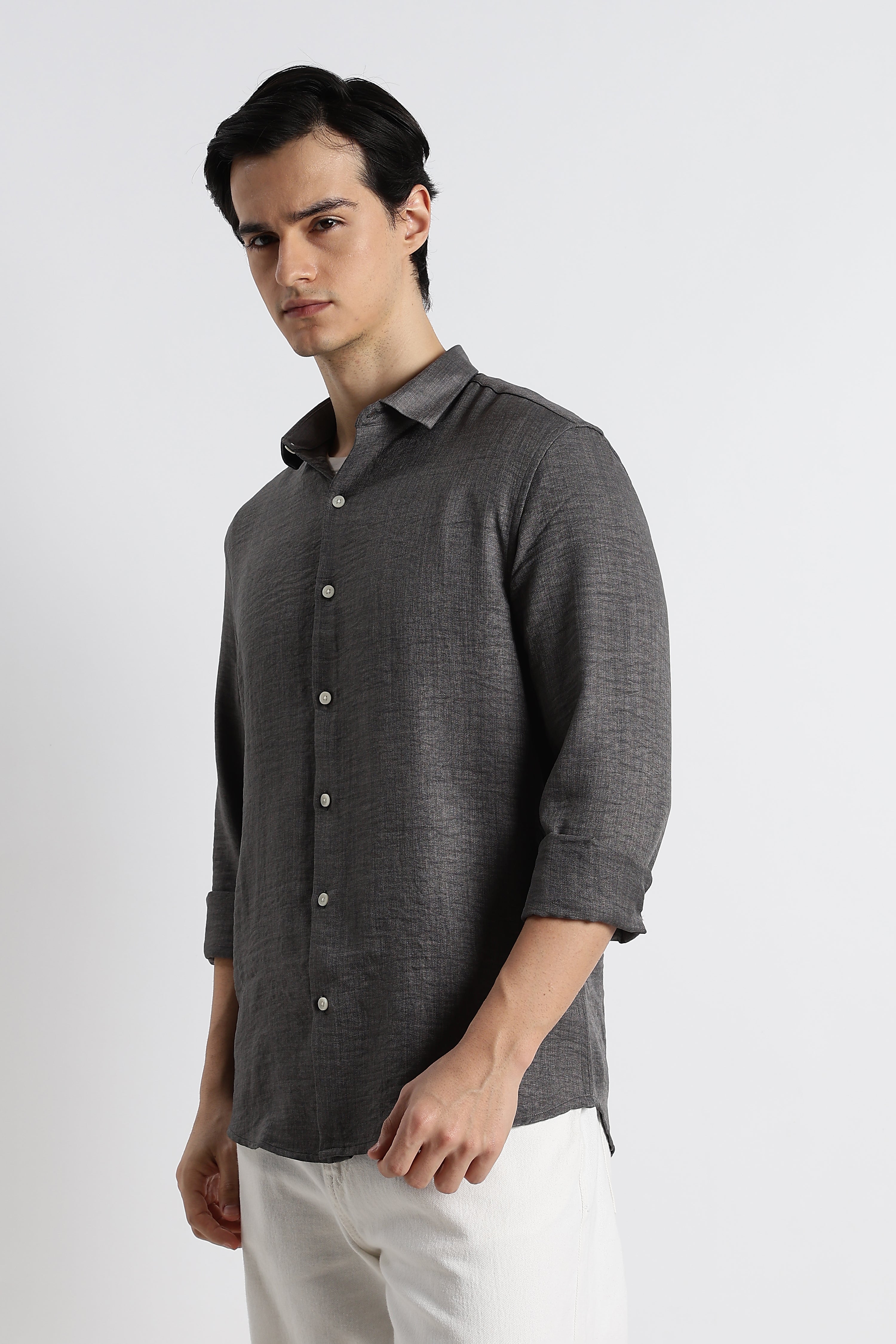 Men Linen-Blend Shirt