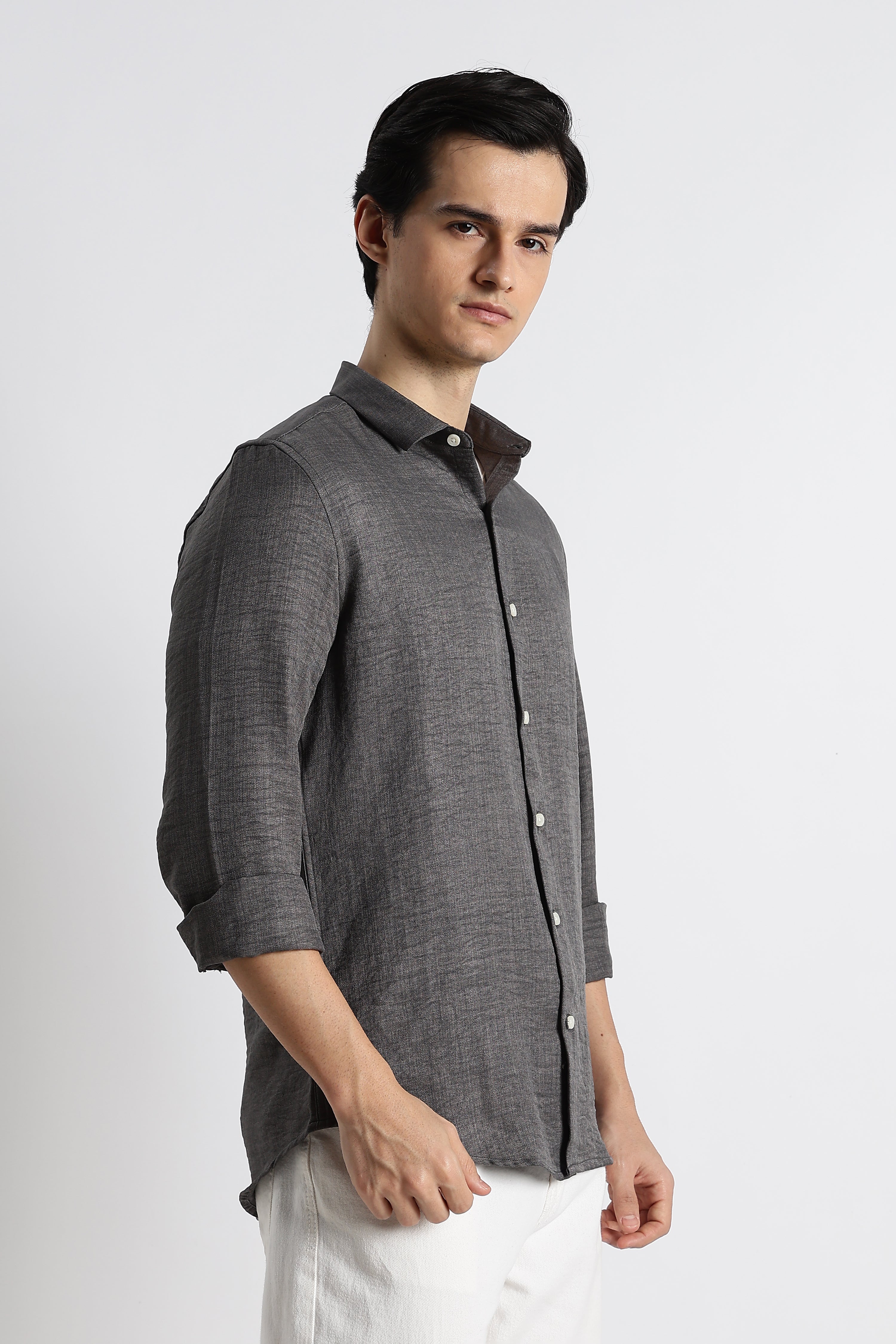Men Linen-Blend Shirt
