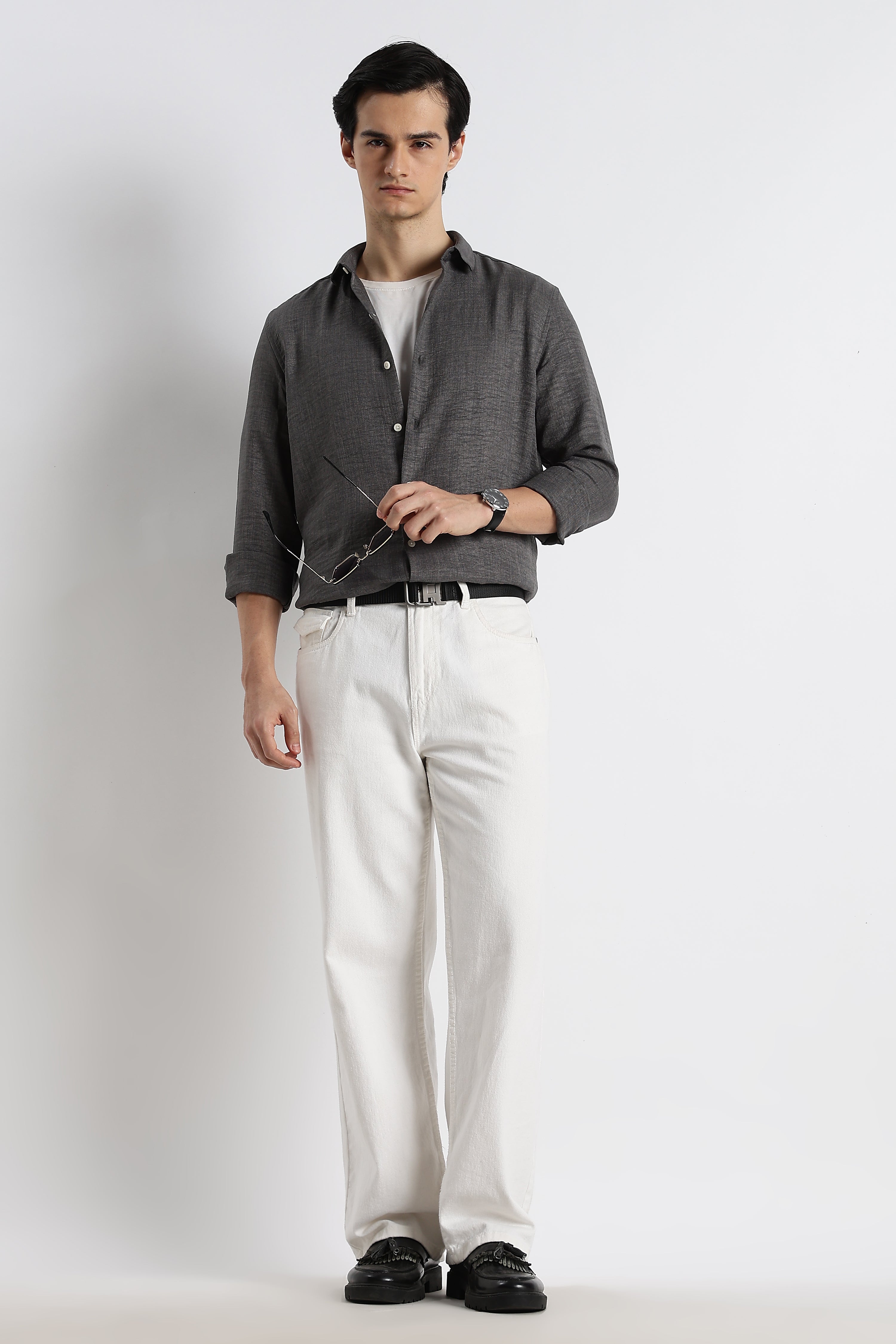 Men Linen-Blend Shirt
